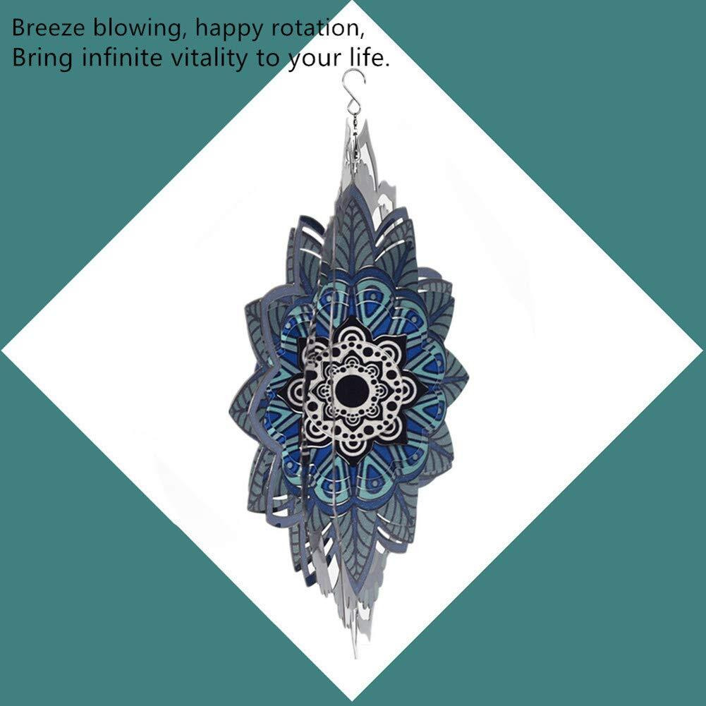 Uoudio Stainless Steel Wind Spinner- 3D Indoor Outdoor Garden Decoration Crafts Ornaments (Hummingbird)