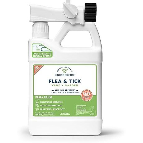 Wondercide - Ready To Use Flea  Tick  And Mosquito Yard Spray With Natural Essential Oils - Mosquito And Insect Killer  Treatment  And Repellent - Plant-Based - Safe Around Pets  Plants  Kids - 32 Oz