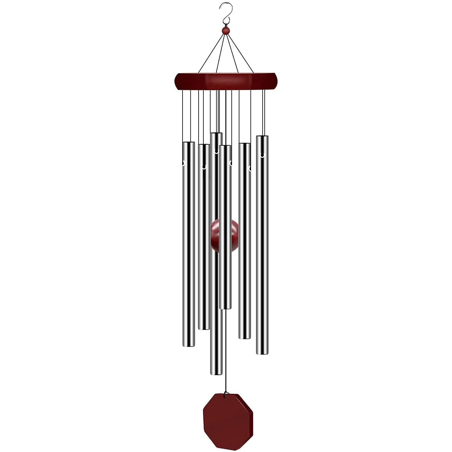 Memorial Wind Chimes Outdoor Large Deep Tone  Sympathy Wind-Chime Personalized With 6 Tuned Tubes  Elegant Chime For Garden Patio Balcony And Home