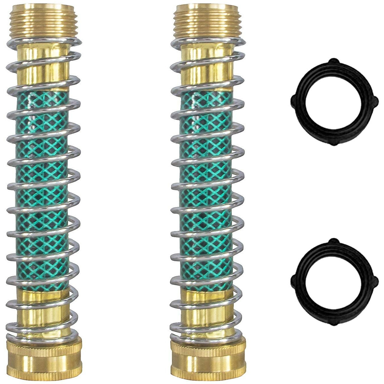 Hourleey Garden Hose Protector  Hose Extension Adapter With Coil Spring  2 Pack