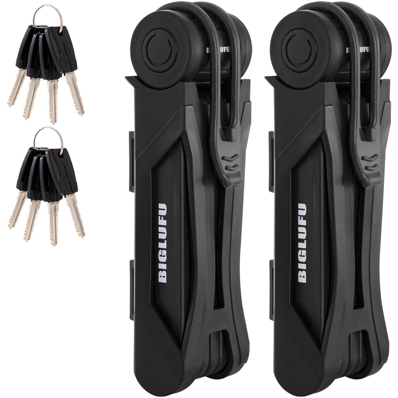 Biglufu Bike Lock Bicycle Scooter Motorcycle Folding Locks With 4Keys  Fold Chain Heavy Duty Alloy Steel Foldable Lock With Mounting Bracket 2Pc Straps  86Cm/34 Unfolding  1.92 Lbs