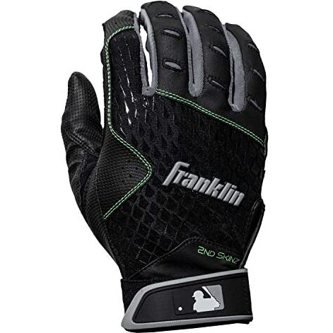 Franklin Sports 2Nd-Skinz Batting Gloves - White/White - Adult Small