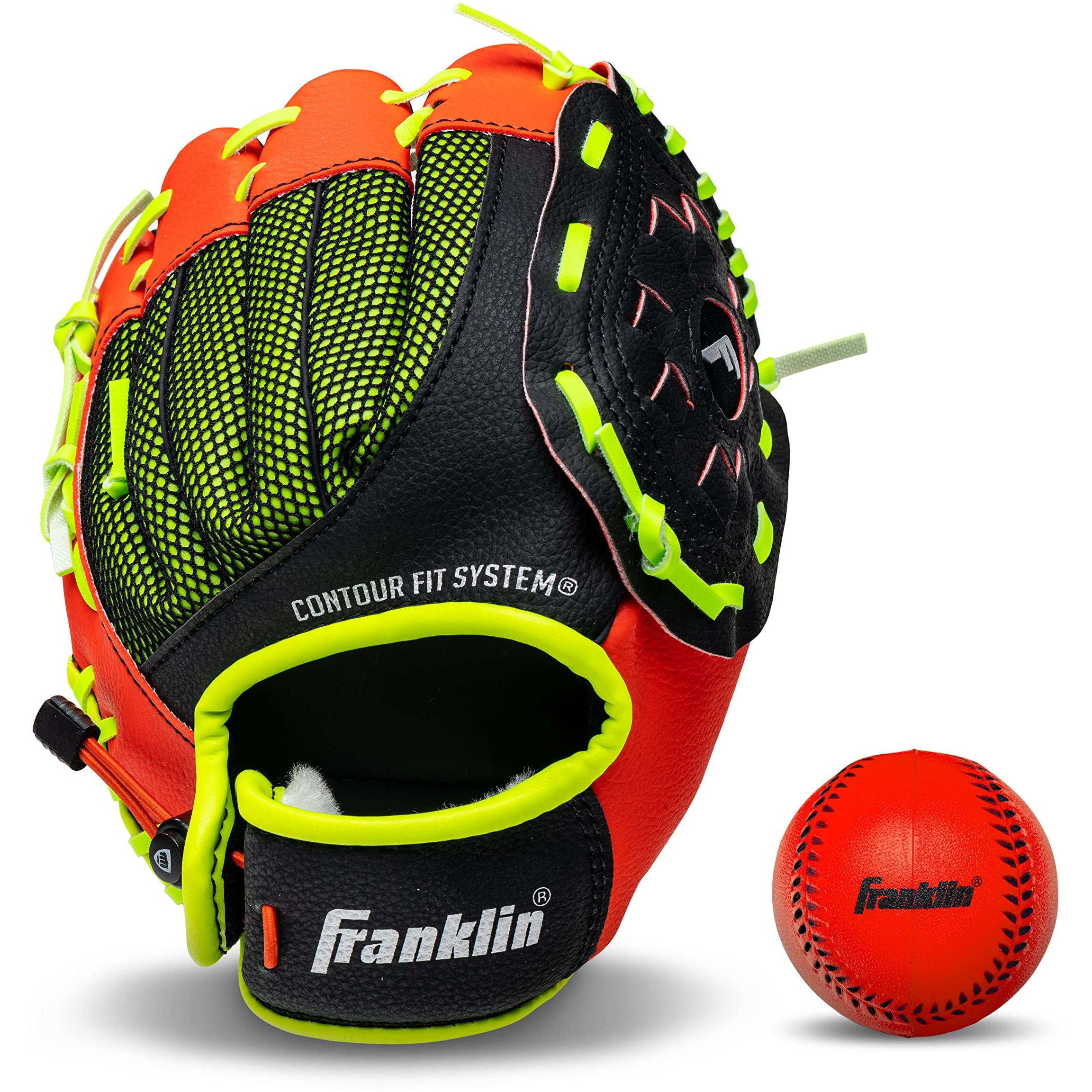 Franklin Sports Kids Baseball Glove - Neogrip Boys + Girls Youth Tball Glove - Toddler Teeball + Baseball Mitt - Right Hand Throw - Red - 9.0""