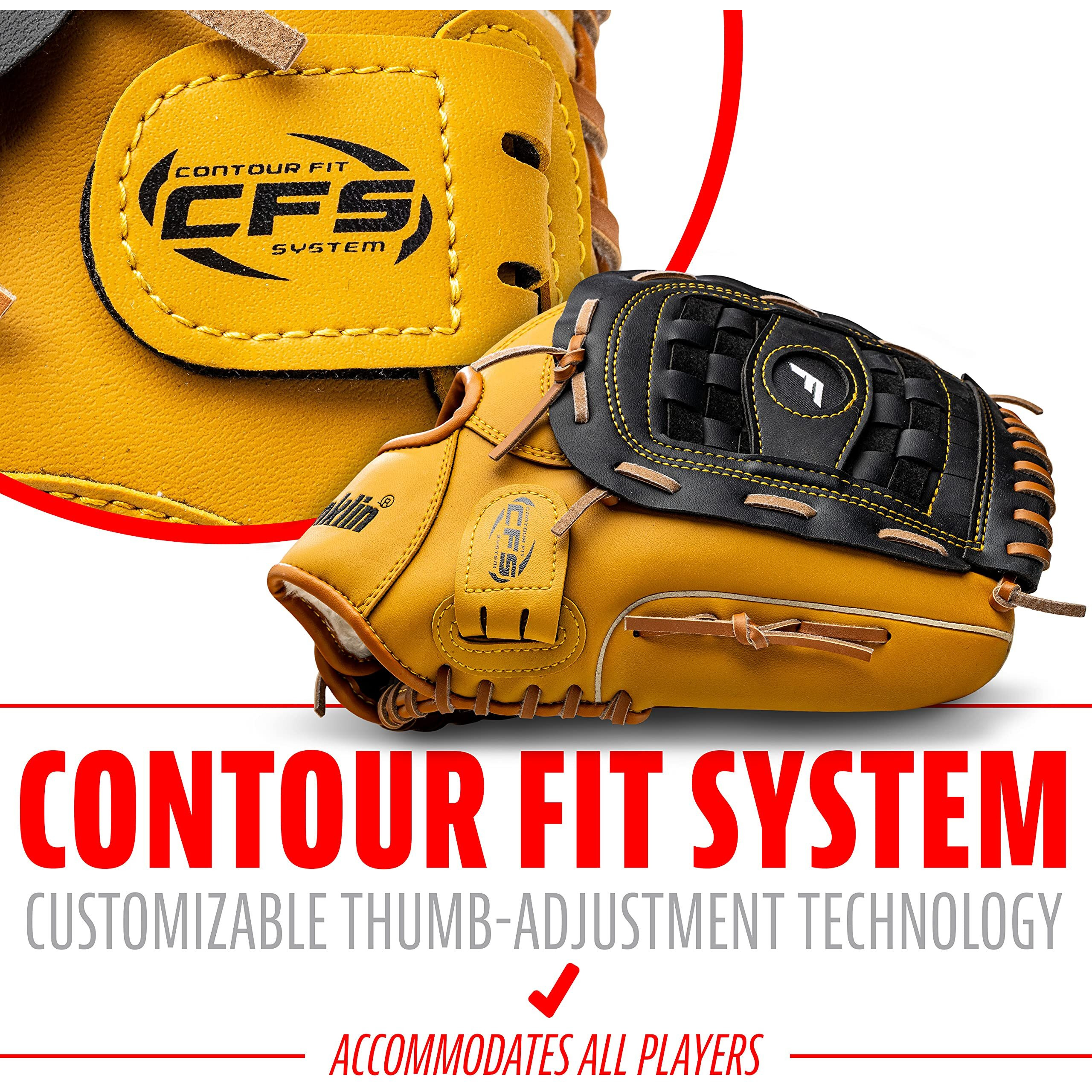 Franklin Sports Baseball And Softball Glove - Field Master - Baseball And Softball Mitt   12.5"" - Basket Web   Tan