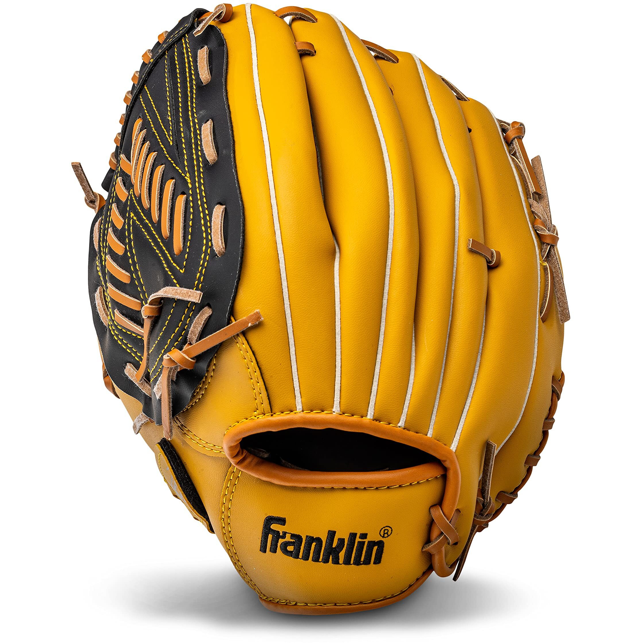 Franklin Sports Baseball And Softball Glove - Field Master - Baseball And Softball Mitt   13"" - Modified Trapeze Web   Tan