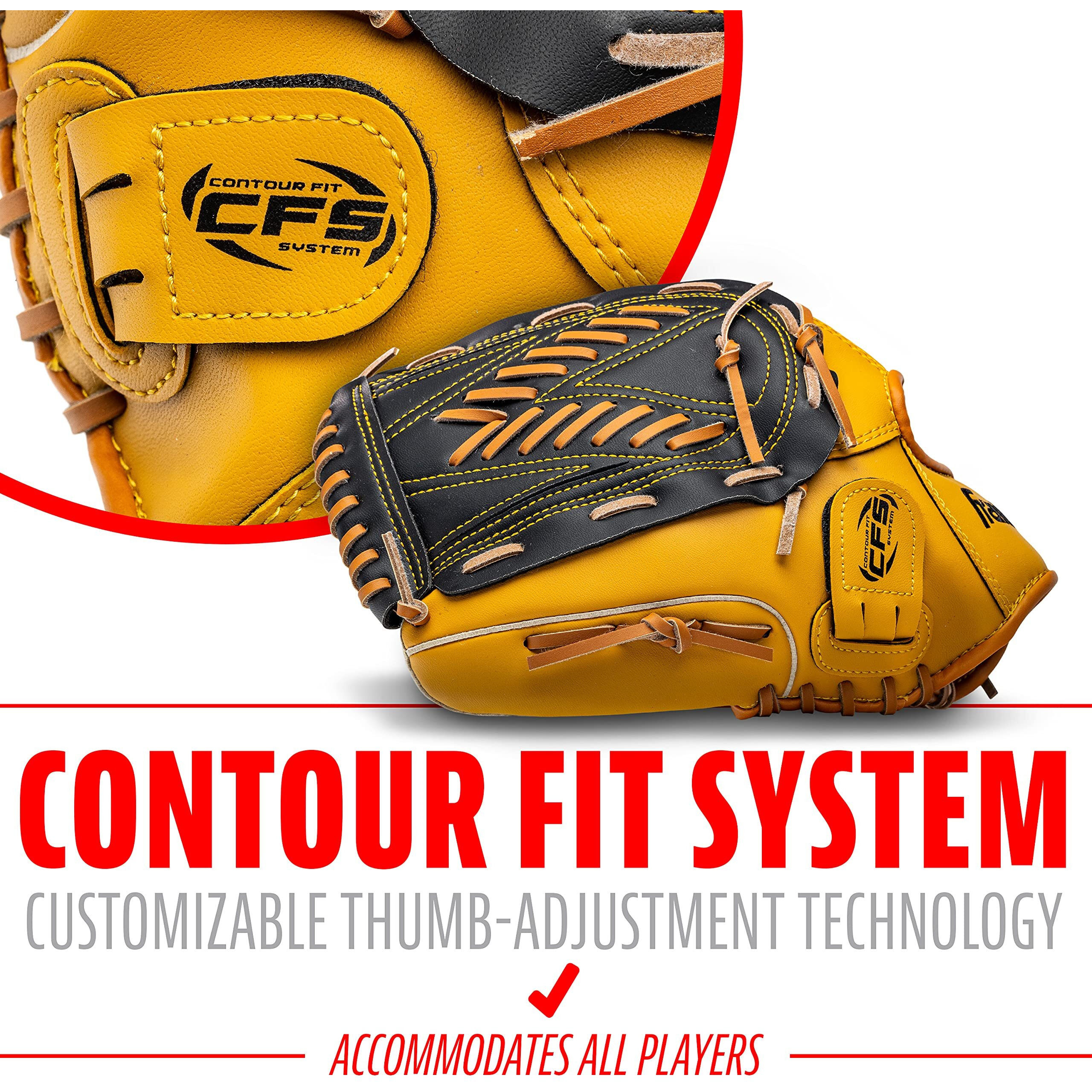 Franklin Sports Baseball And Softball Glove - Field Master - Baseball And Softball Mitt   13"" - Modified Trapeze Web   Tan