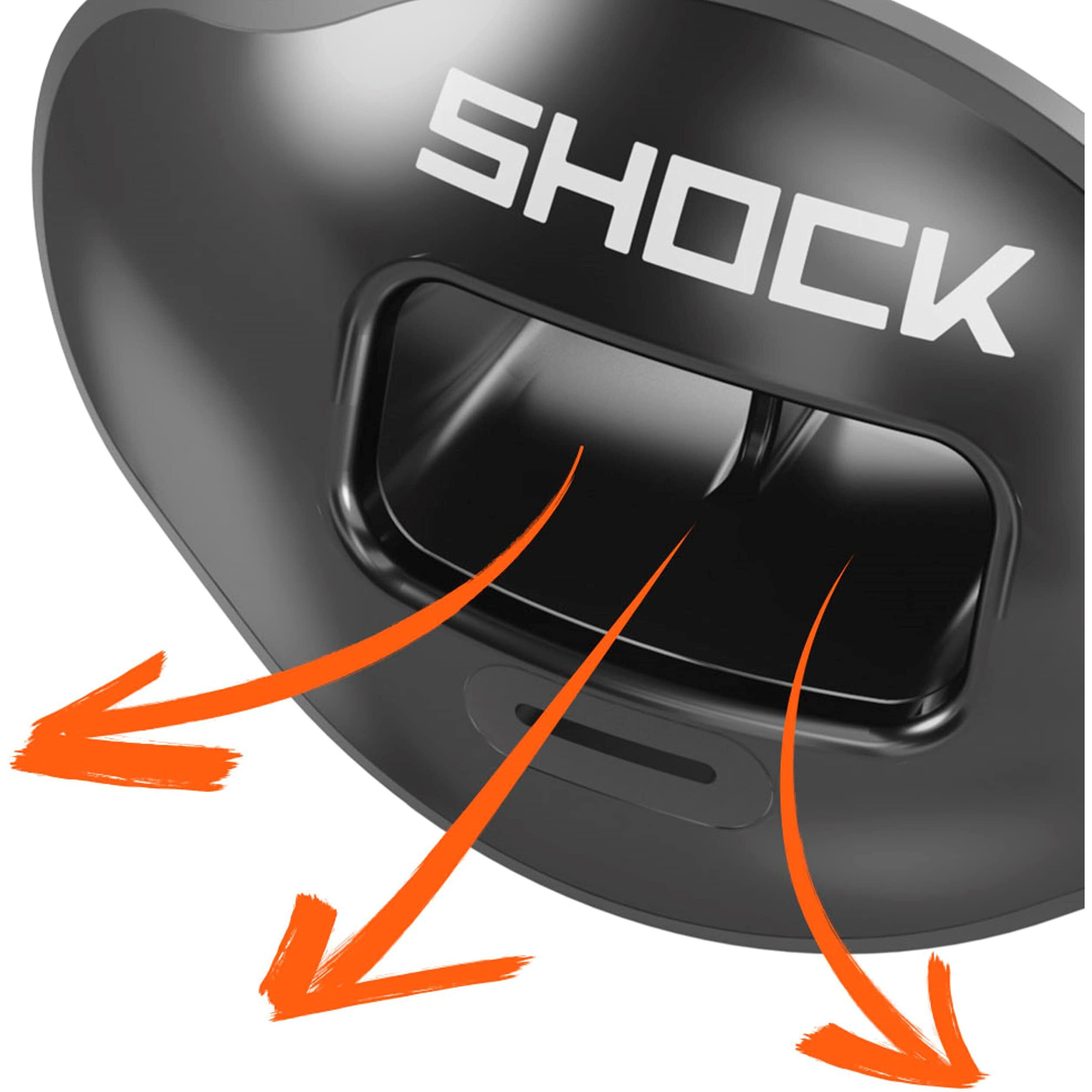 Shock Doctor Max Airflow 2.0 Lip Guard / Mouth Guard For Football 3500. For Youth And Adults Osfa. Breathable Wide Opening Mouthpiece. Helmet Strap Included.