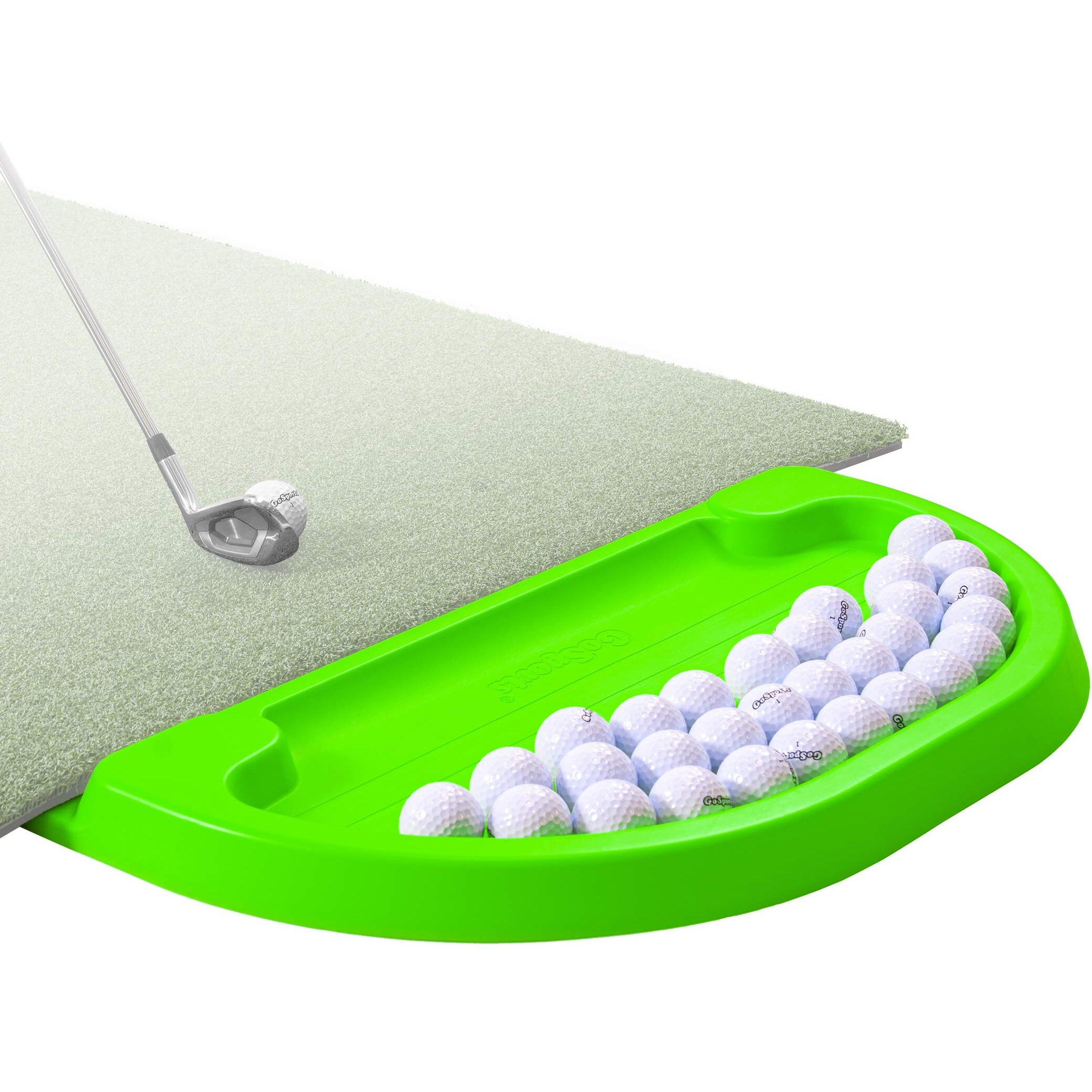 Gosports All-Weather Golf Ball Tray - 70 Ball Capacity - Compatible With All Hitting Mats - Black Or Green