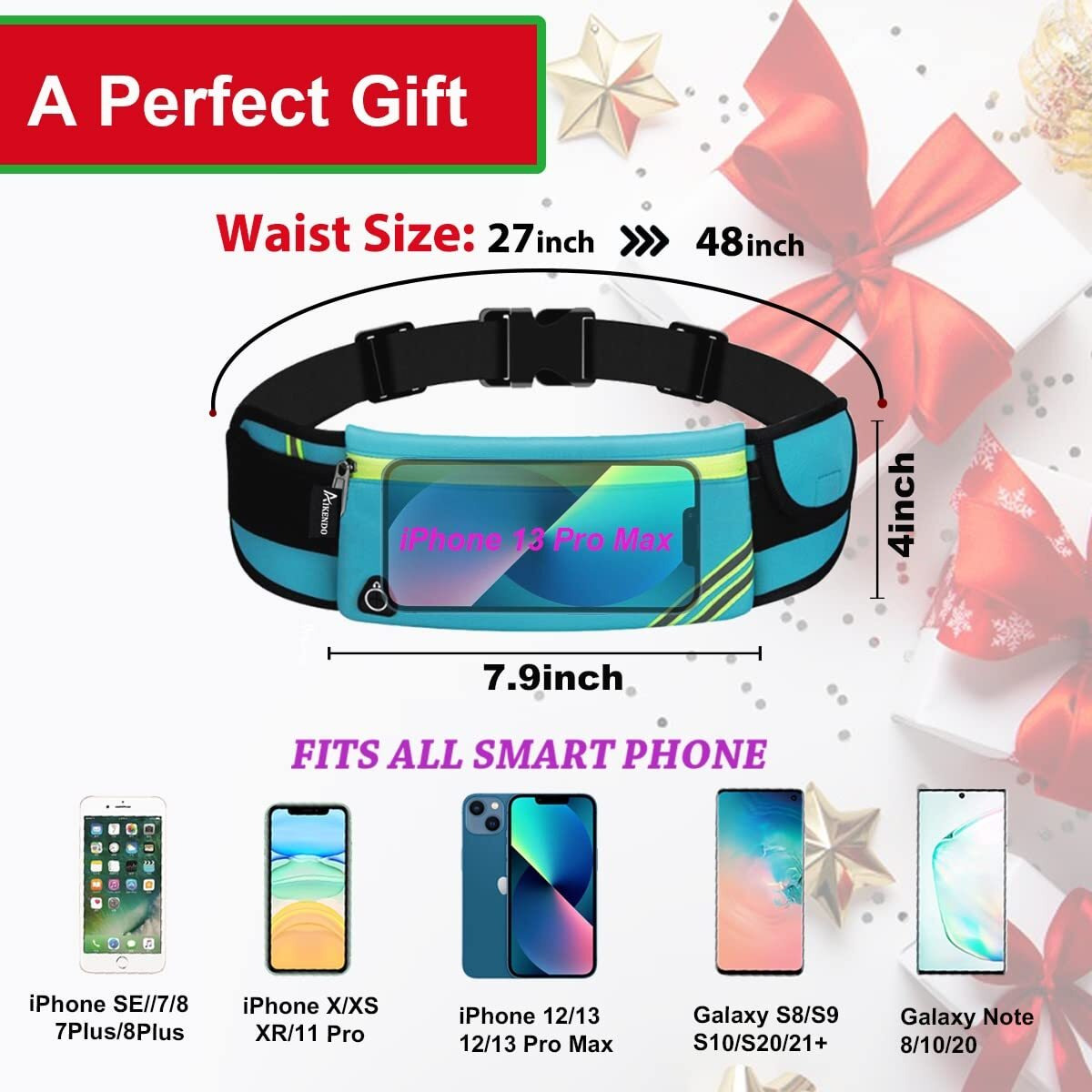 Running Belt Waist Pack Bag Workout Gear Gym Fitness Fanny Pack For Phone Cell Phone Holder For Running Jogging Pocket Belt For Women & Men Running Accessories(Blue)