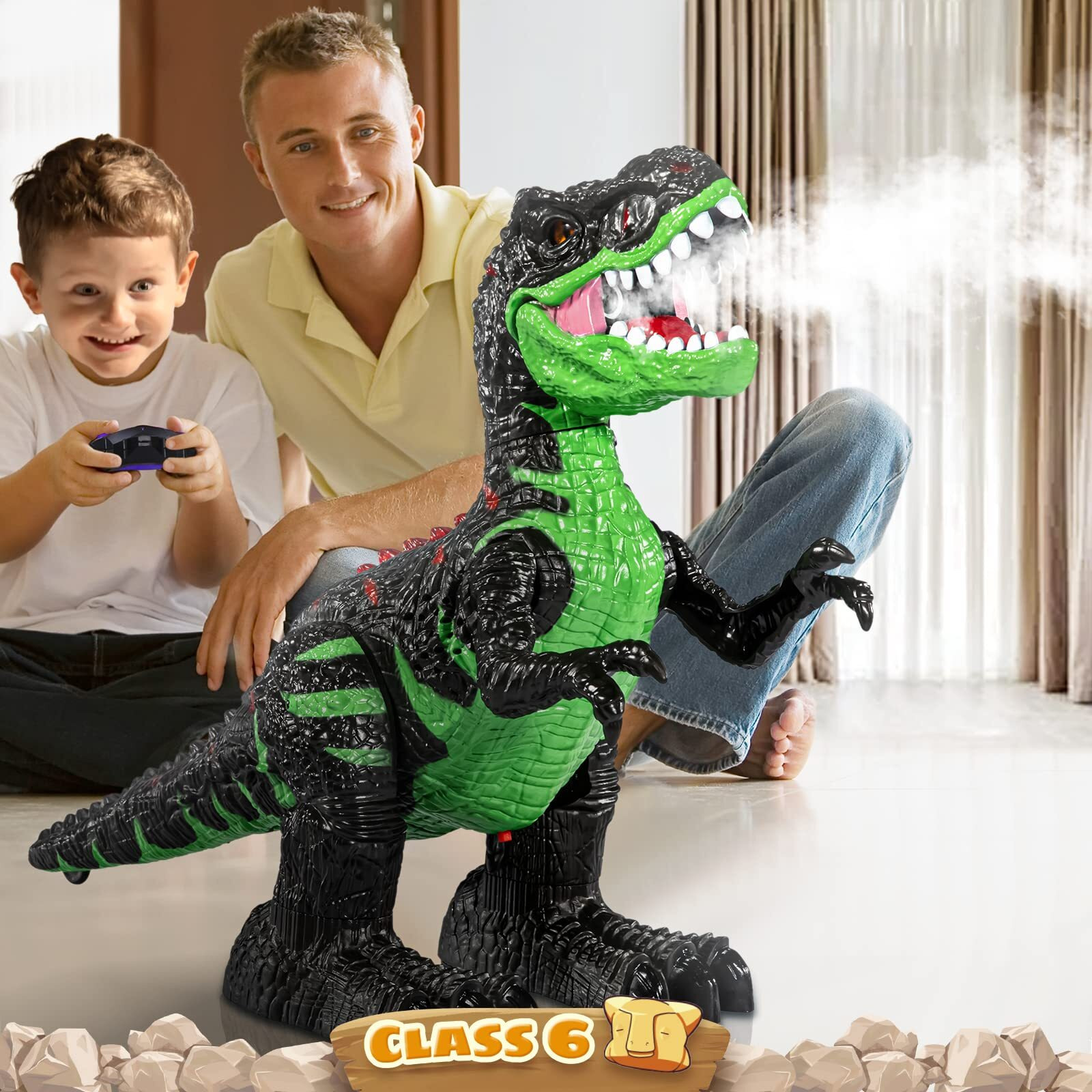 Magicdinosaur Remote Control T-Rex Dinosaur Toy For Boys 3-12  Realistic Tyrannosaurus With Water Mist  Light  Roars  Large Electric Dino Birthday Gift For Kids Toddlers