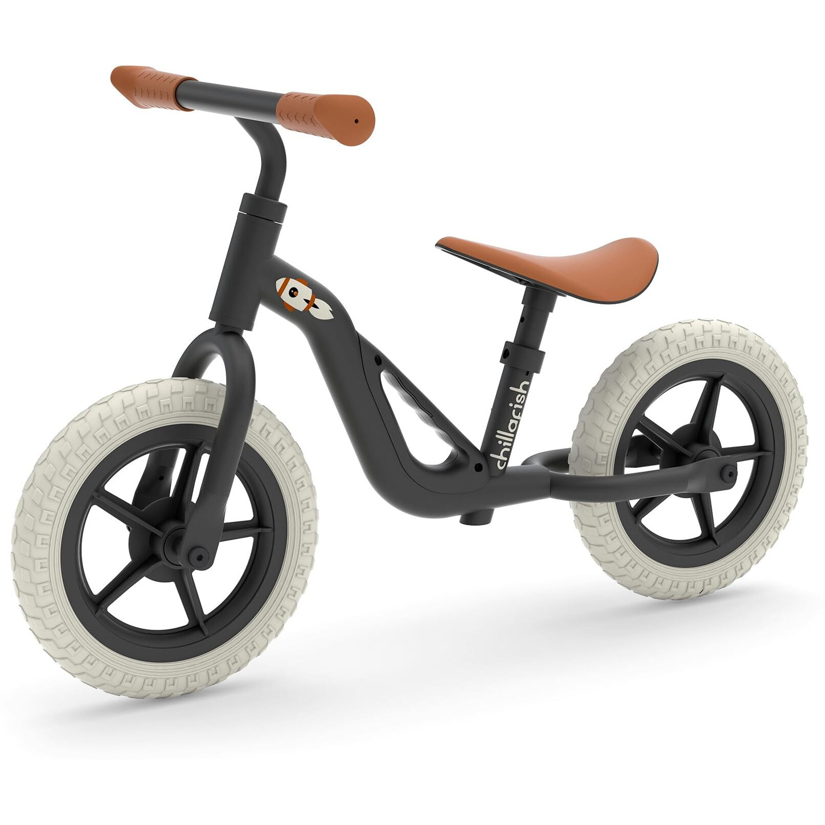 Chillafish Charlie Lightweight Toddler Balance Bike  Balance Trainer For Children 18-48 Months  Learn To Ride With 10-Inch No-Puncture Tires  Adjustable Seat And Carry Handle  Black