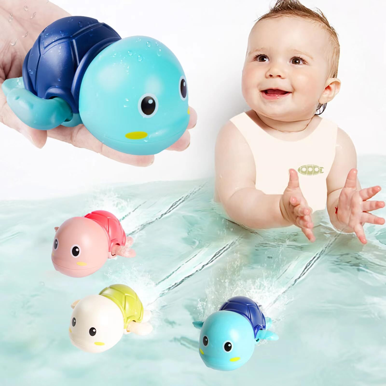 Bath Toys For Toddlers 1-3 Year Old Boys Gifts Swimming Turtle Bath Toys  Floating Wind-Up Bathtub Toys For Baby  Toddler Pool Water Toys For 1 2 3 4 Year Old Boys Girls Gifts