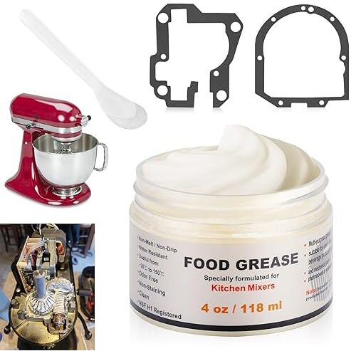 4 Oz Food Grade Grease For Kitchenaid Stand Mixer  Universally - Compatible With Kitchen Stand Mixer - Maintain The Performance Of Your Machine And Extend Service Life  With 9709511 4162324 Gasket