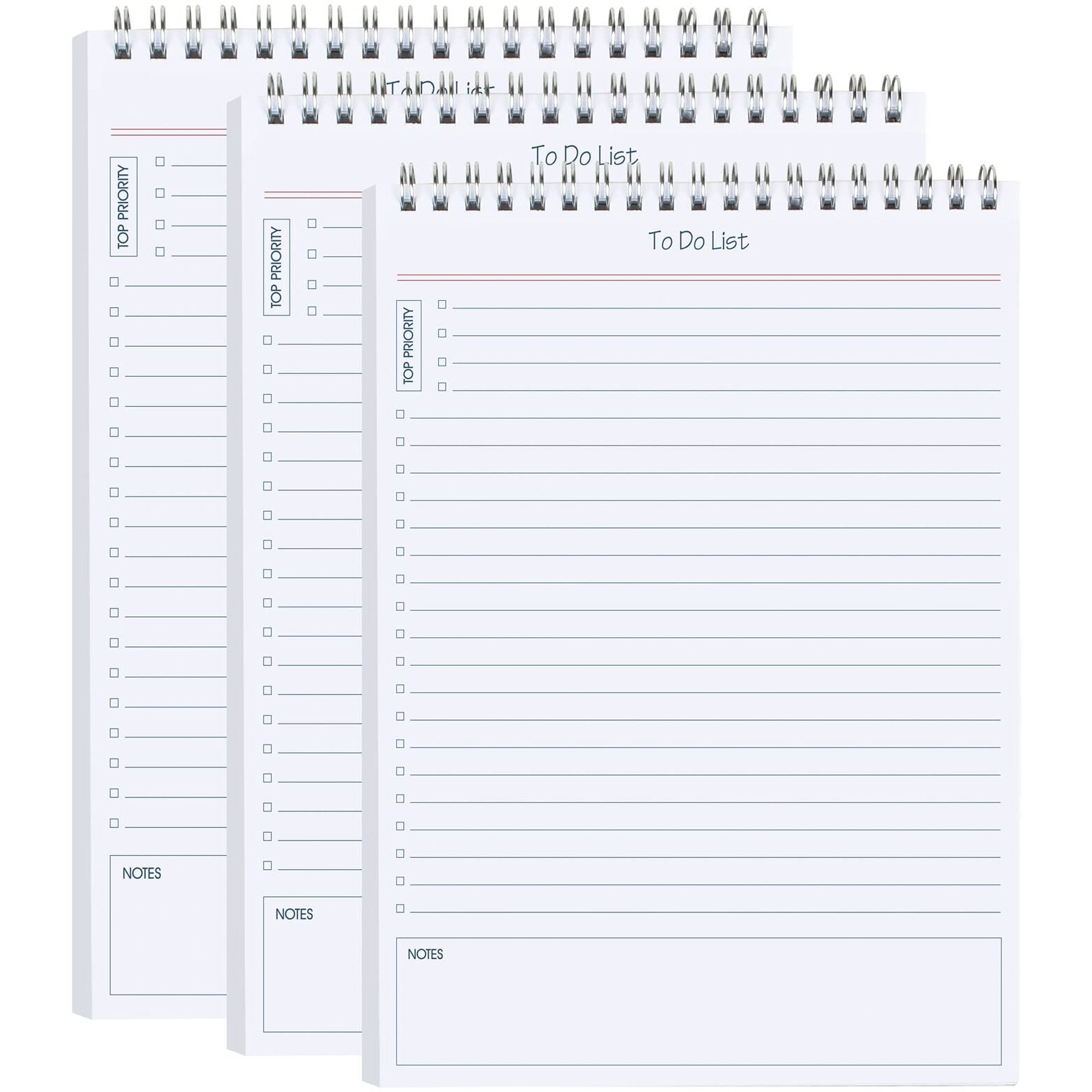 To Do List Notepad 3Pcs/Set - Daily Planner Notepad Undated 60 Sheets Tear Off  5.5"" X 8.3"" Planning Pad Checklist Productivity Note Pad For Work And Personal Organized