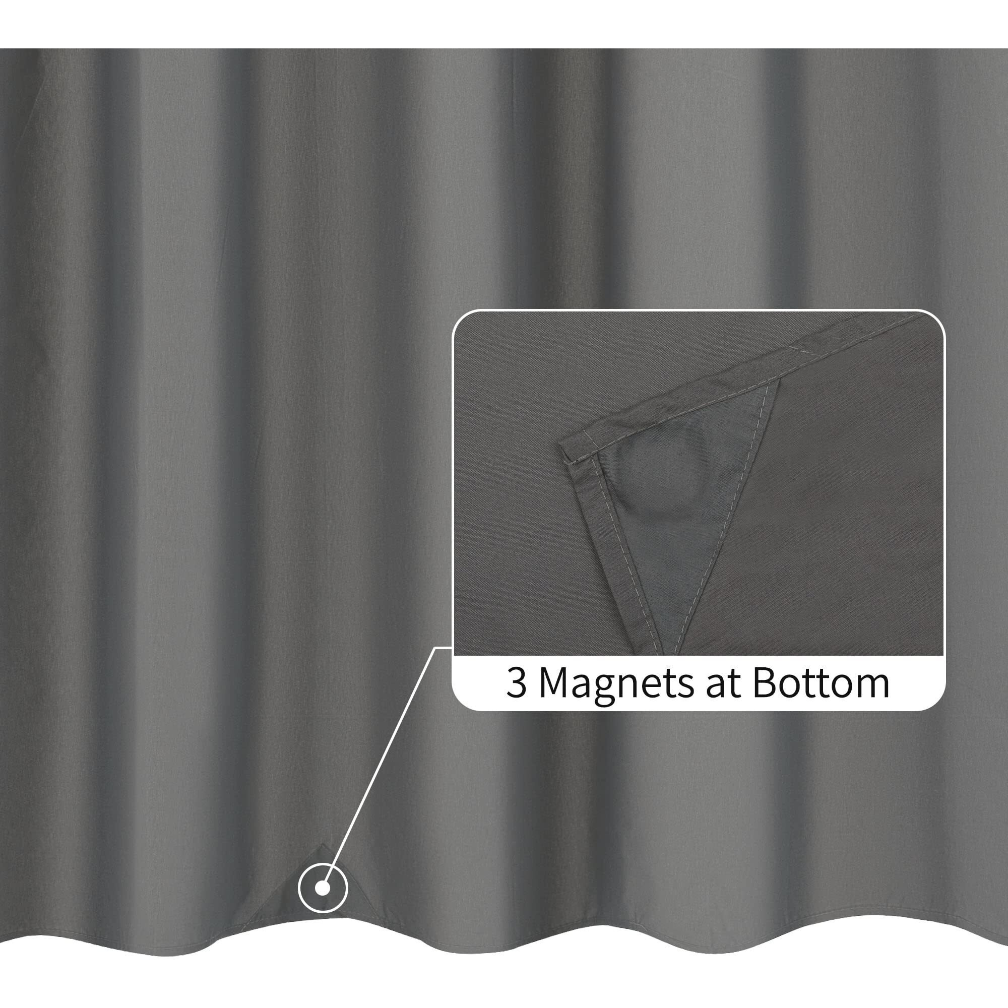 Alyvia Spring Waterproof Fabric Shower Curtain Liner - Soft & Light-Weight Cloth Shower Liner  3 Bottom Magnets  Hotel Quality & Machine Washable - Standard Size 72X72  Dark Gray