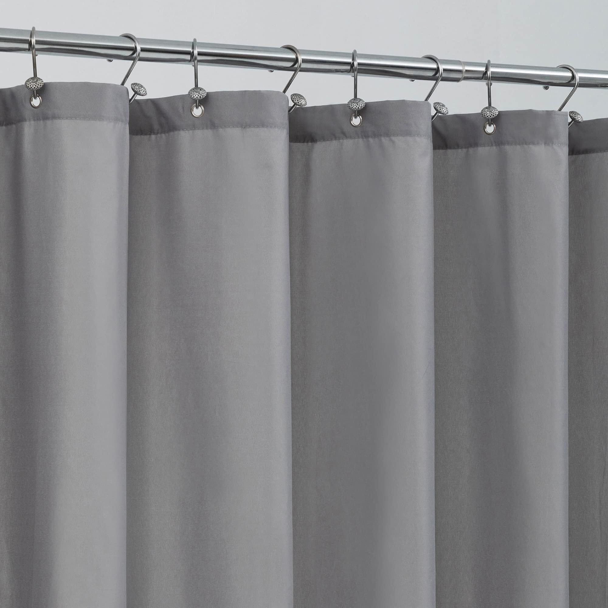 Alyvia Spring Long Fabric Shower Curtain Liner Waterproof - 72"" X 78""  Soft & Lightweight Long Shower Curtain With 3 Magnets  Machine Washable - 72X78  Grey