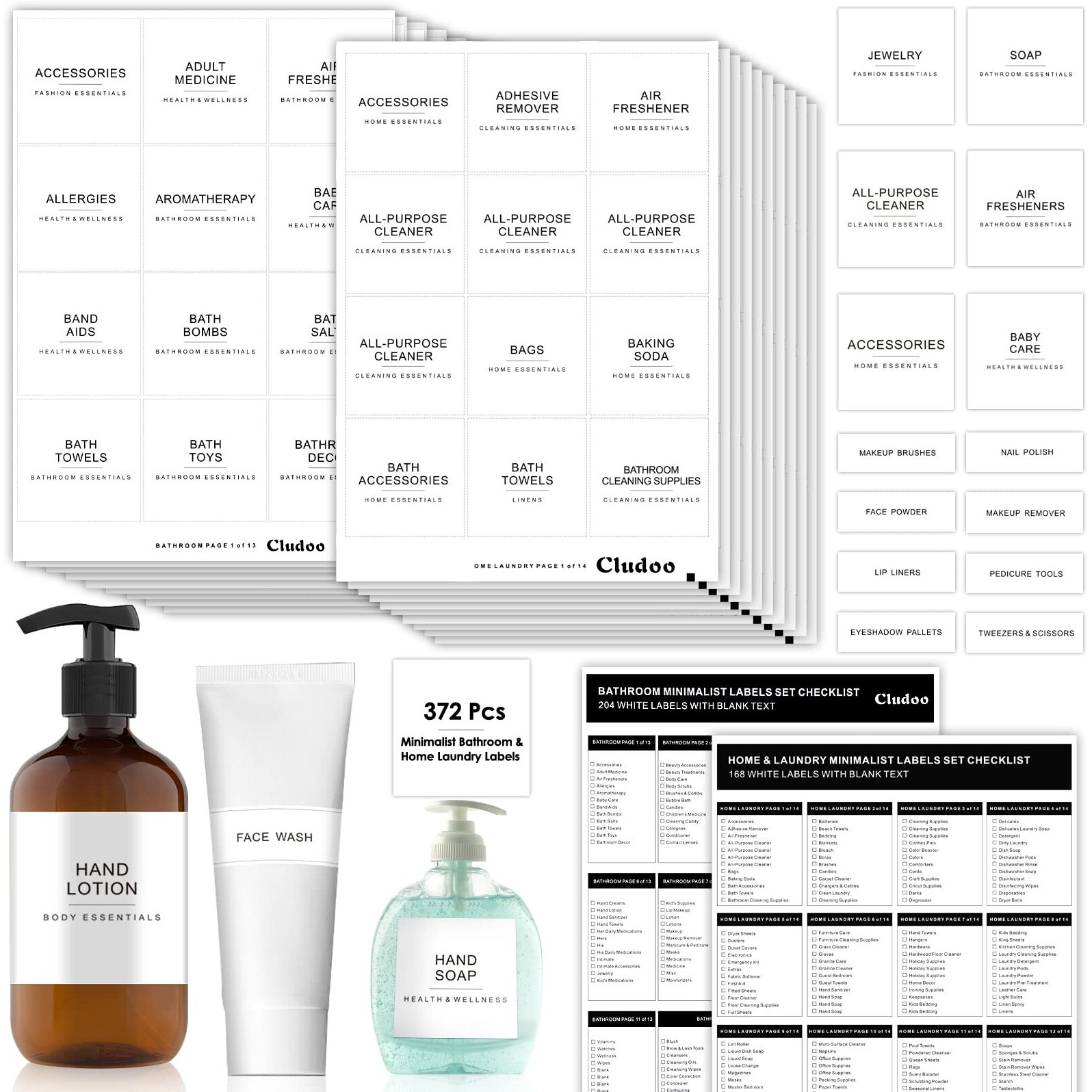 Cludoo 372 Pcs Bathroom Home Laundry Labels For Organizing With Diy Blank Labels Bathroom Laundry Home Beauty Organization Supplies Labels