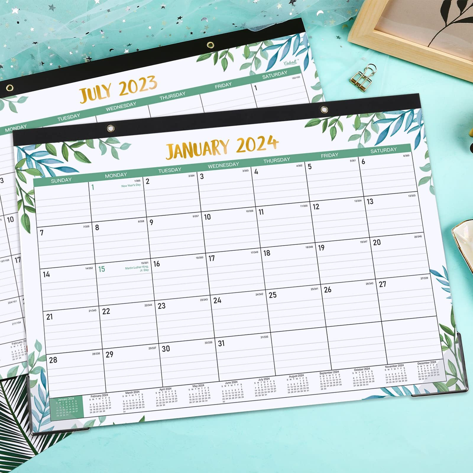2023-2024 Desk Calendar - 18 Months Desk Calendar 2023-2024  12"" X 17""  July 2023 - December 2024  Desk Calendar 2023-2024  Large Ruled Blocks For Planning And Organizing For Home Or Office