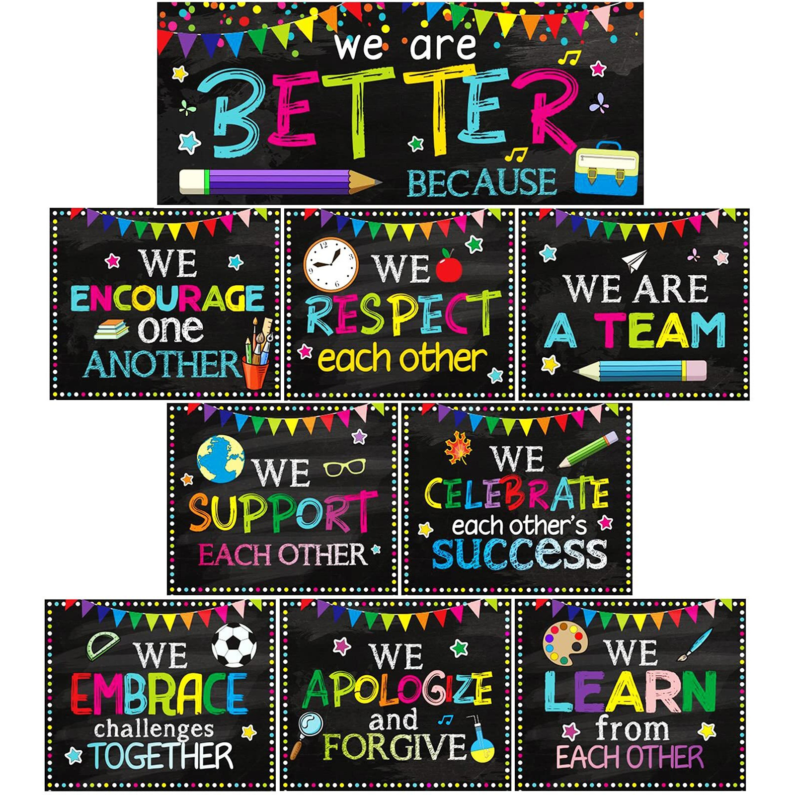 Classroom Decorations Bulletin Board Poster Banner Set Classroom Party Supplies For Kindergarten Pre-School Primary High School