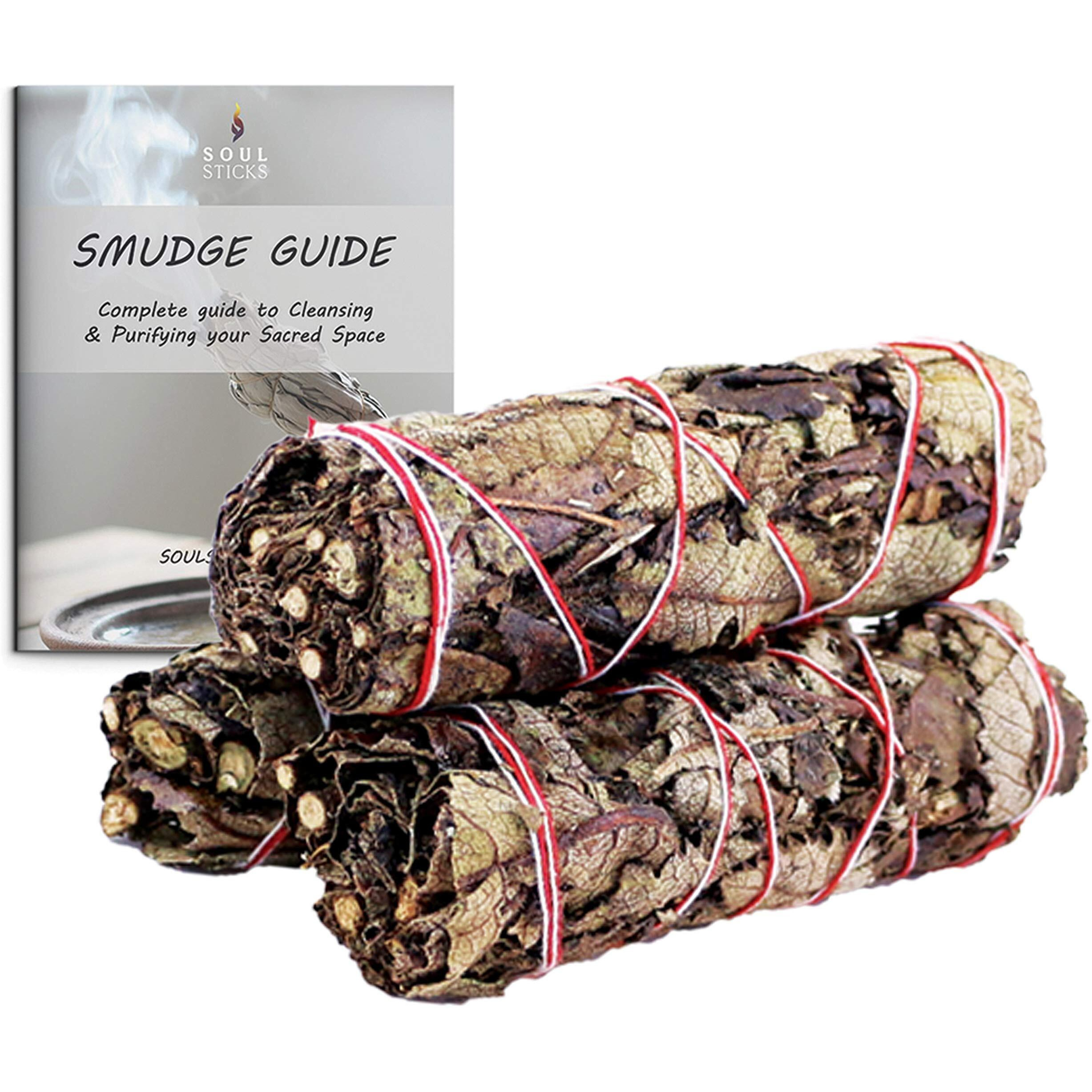 Smudge Sticks 3 Pack For Cleansing House  Meditation  Yoga  Negative Energy Cleanse  And Smudging With Starter Guide | 4 Inch Organic Sage Bundles (Black Sage)
