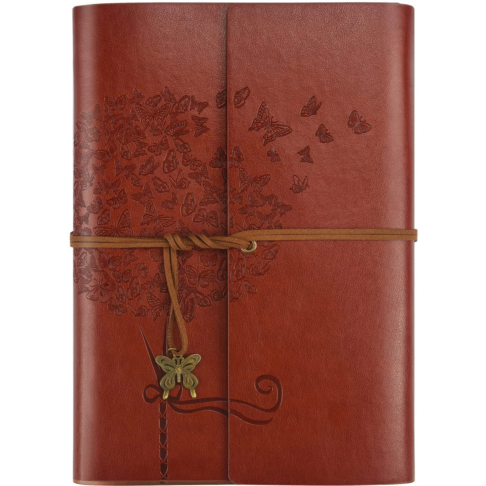 Leather Journal Notebook  Refillable Writing Journal Diary Planner For Women Girls  Ruled Travelers Journals To Write In A5 6.5 X9.2 Inch (Red Brown)