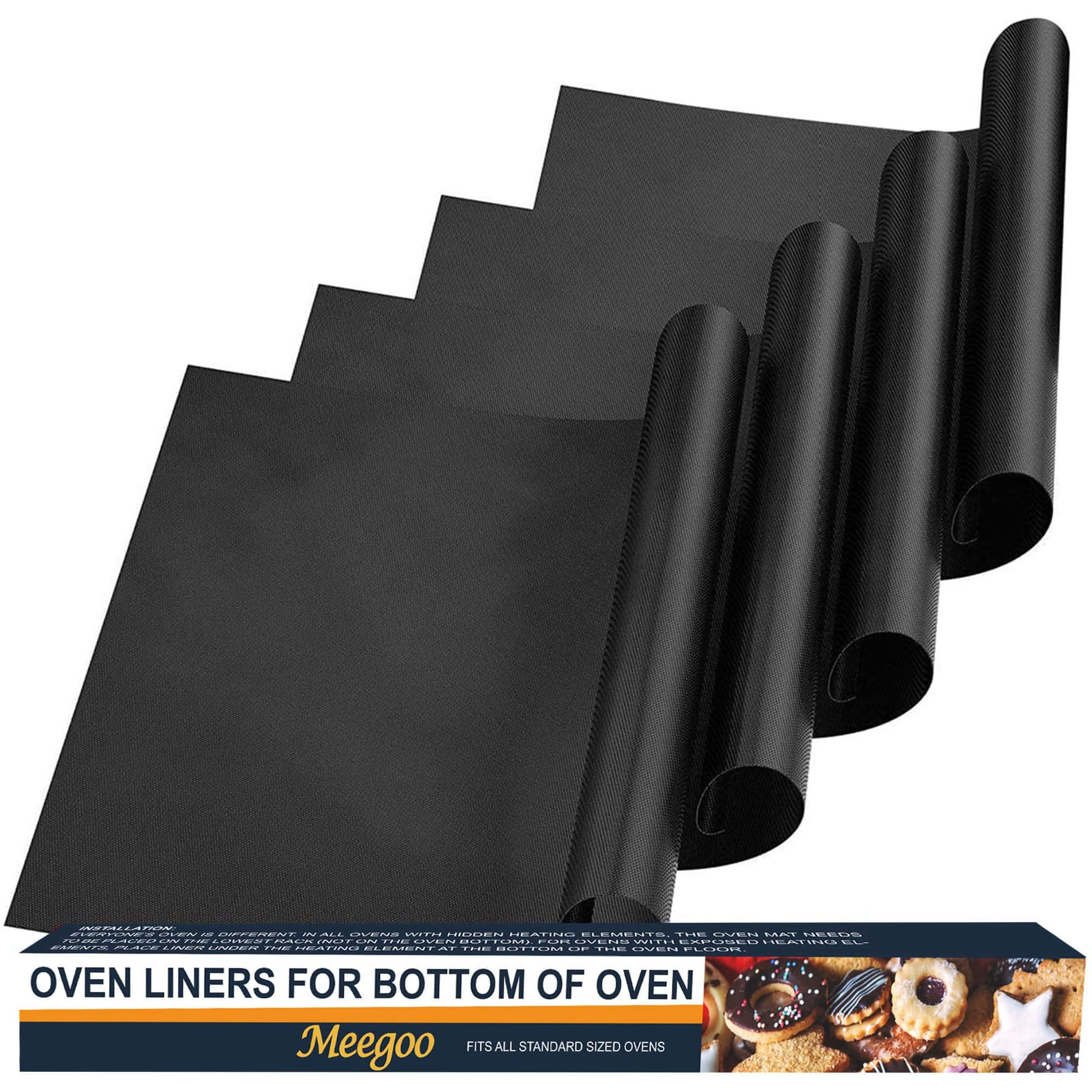 Meegoo Oven Liners For Bottom Of Oven - 4 Pack Large Non Stick Oven Liners  Oven Mat For Bottom Of Electric Oven And Gas Oven  Bpa And Pfoa Free  15.74"&quotX 23.62""