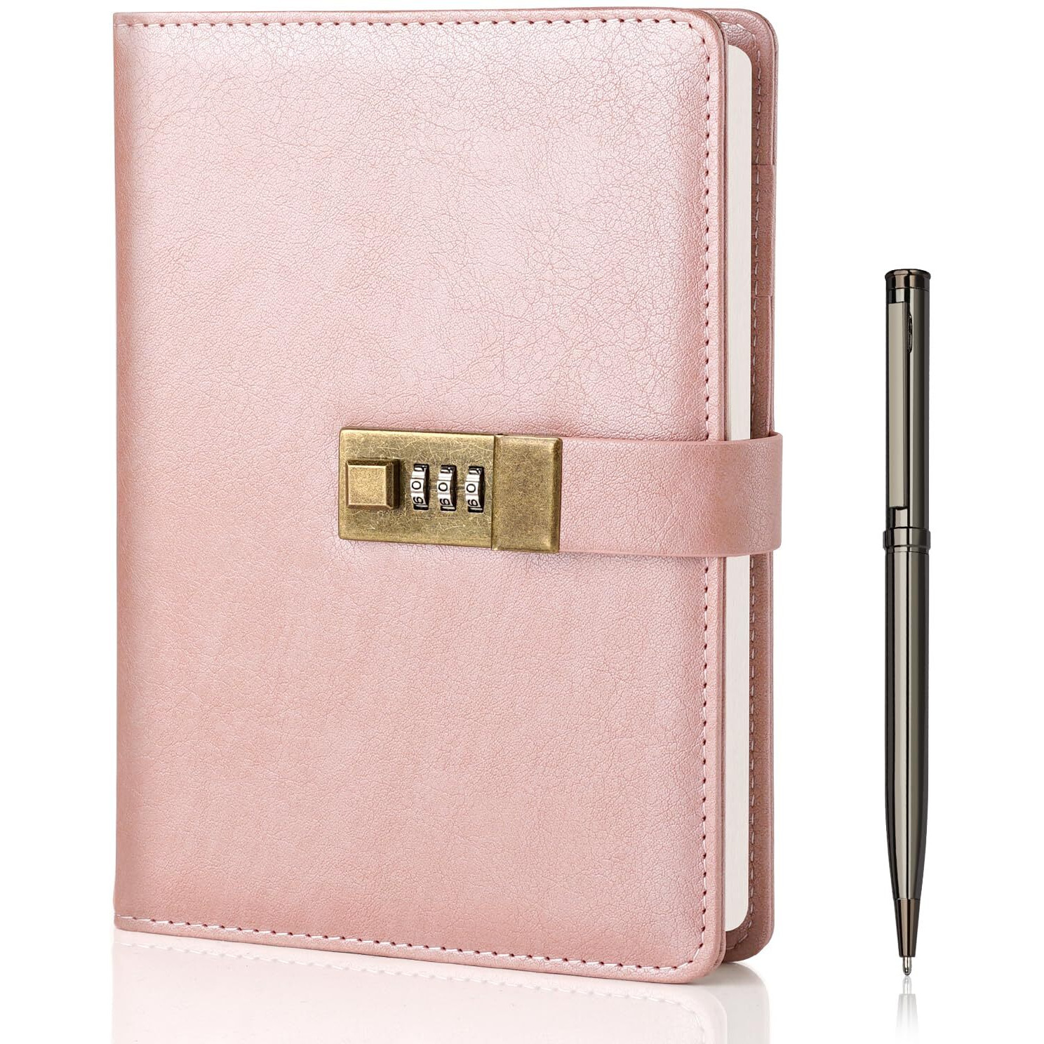 Wemate Diary With Lock  A5 Pu Leather Journal With Lock 240 Pages  Vintage Lock Journal Password Protected Notebook With Pen & Gift Box  Lock Diary Planner Organizer For Men And Women  8.6X5.8In