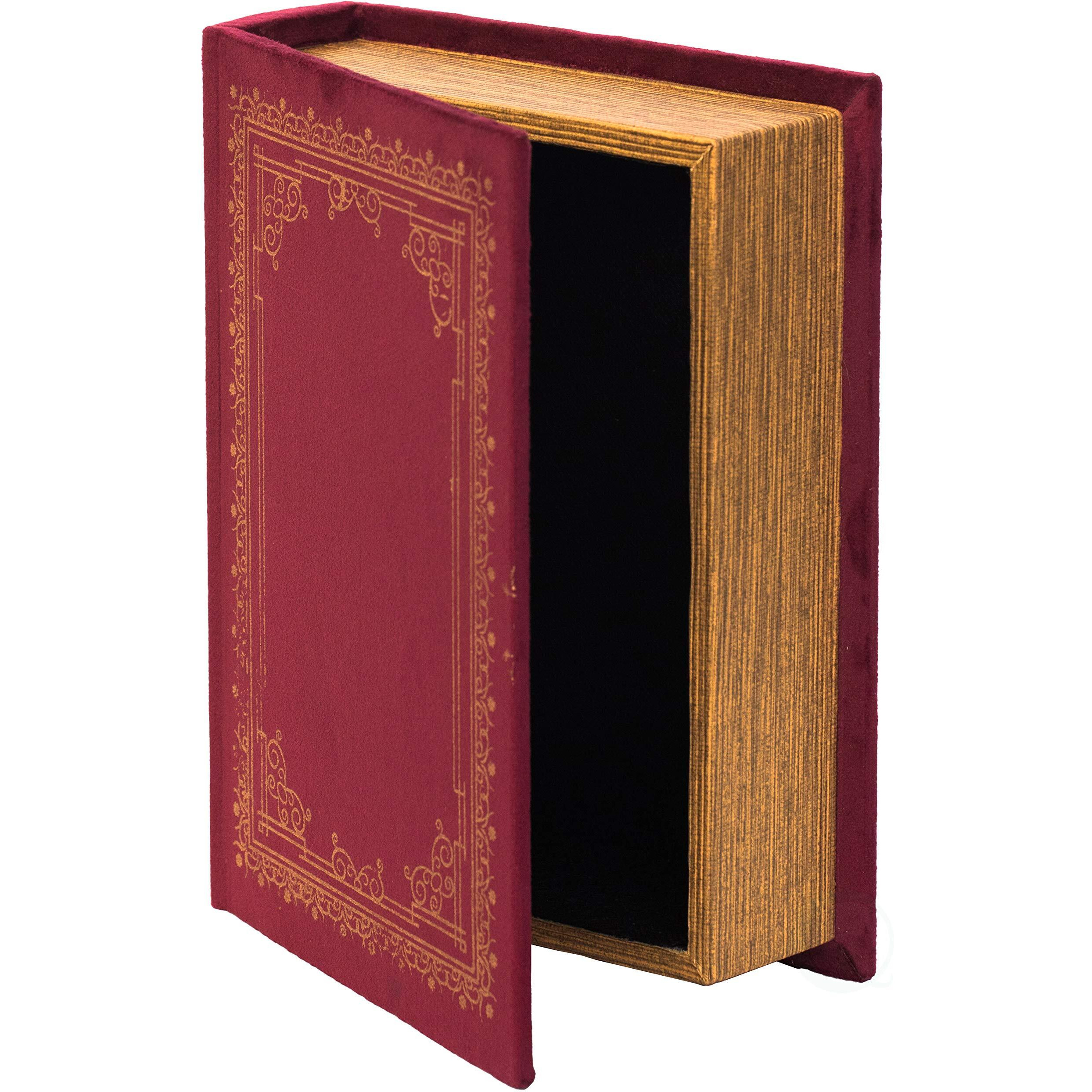 Decorative Vintage Book Shaped Trinket Storage Box - Red