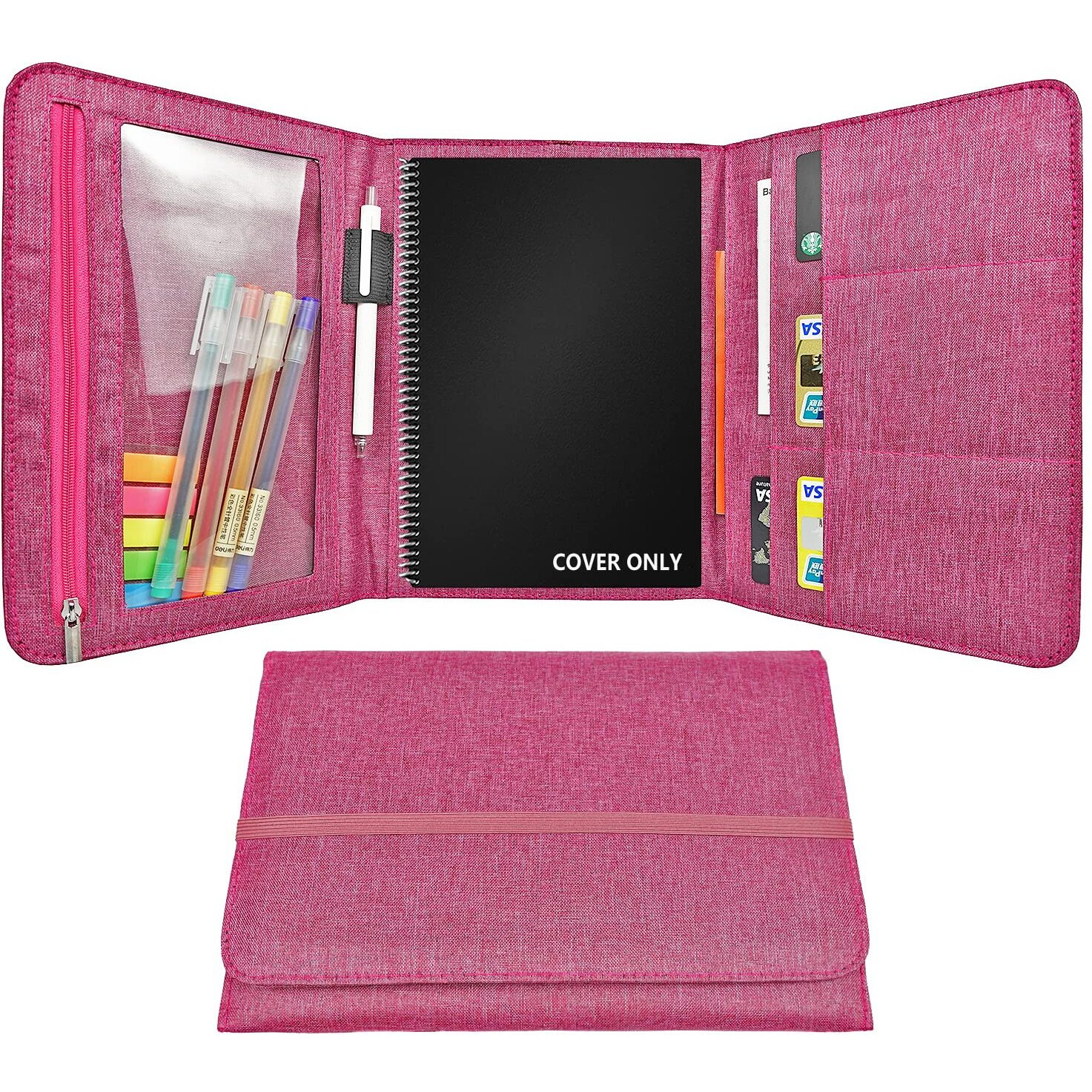 Folio Cover Compatible With Rocketbook Everlast Fusion  Multi A5 Size Notebook Organizer  Pen Loop/Business Card Holder  8.8 "" X 6 "" Inch (Executive Size)