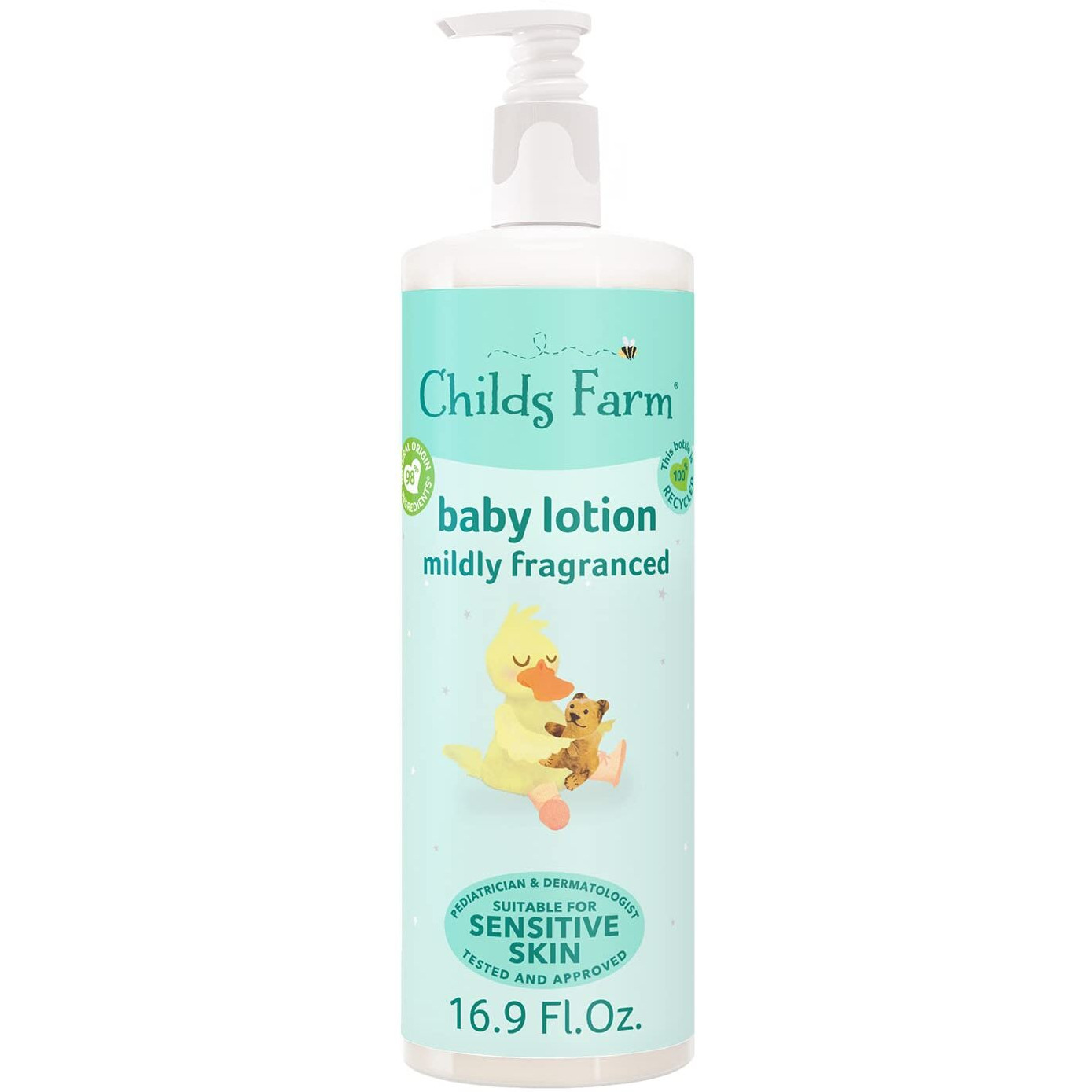 Childs Farm  Baby Lotion For Sensitive Skin  Moisturizer For Dry Skin  16.9 Oz  Lightly Fragranced  Vegan  Cruelty-Free