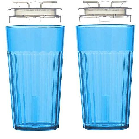 Reflo Smart Cup (Blue 2-Pack) Open Training Cup  Toddler Cup  No Suction 6Oz  360 Control-Flow  Usa Made Premium High-Impact Plastic