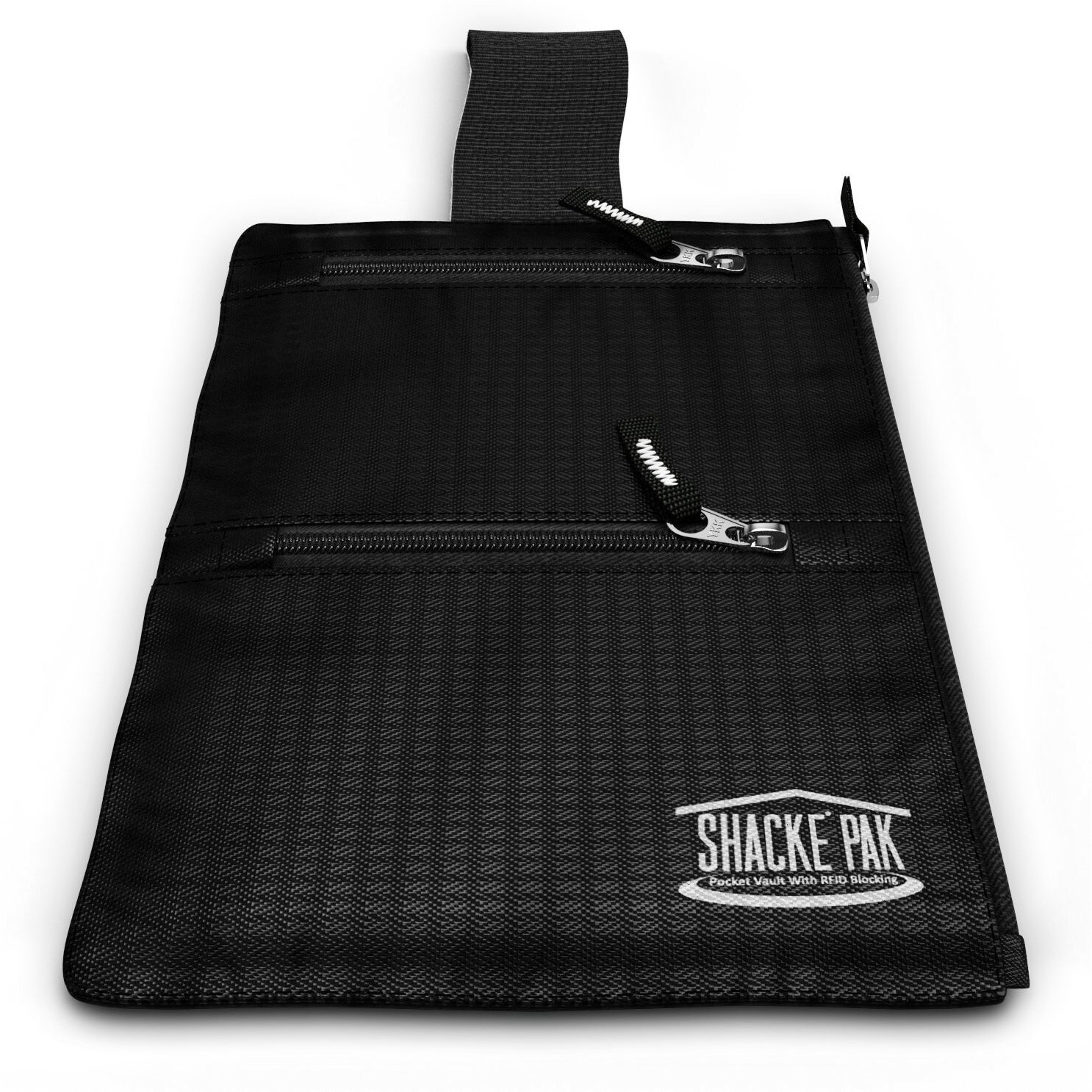 Shacke Hidden Travel Belt Wallet W/Rfid Blocker (Black With Black Strap)