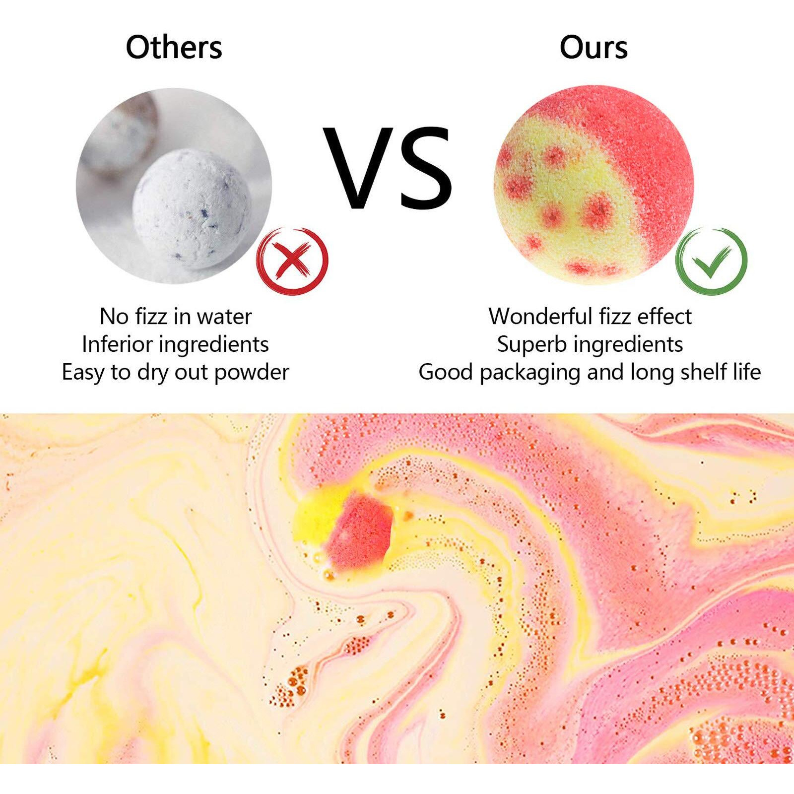 Nagaliving Bath Bombs Gift Set  10 Organic Bubble Bombs  For Valentines Day  Christmas