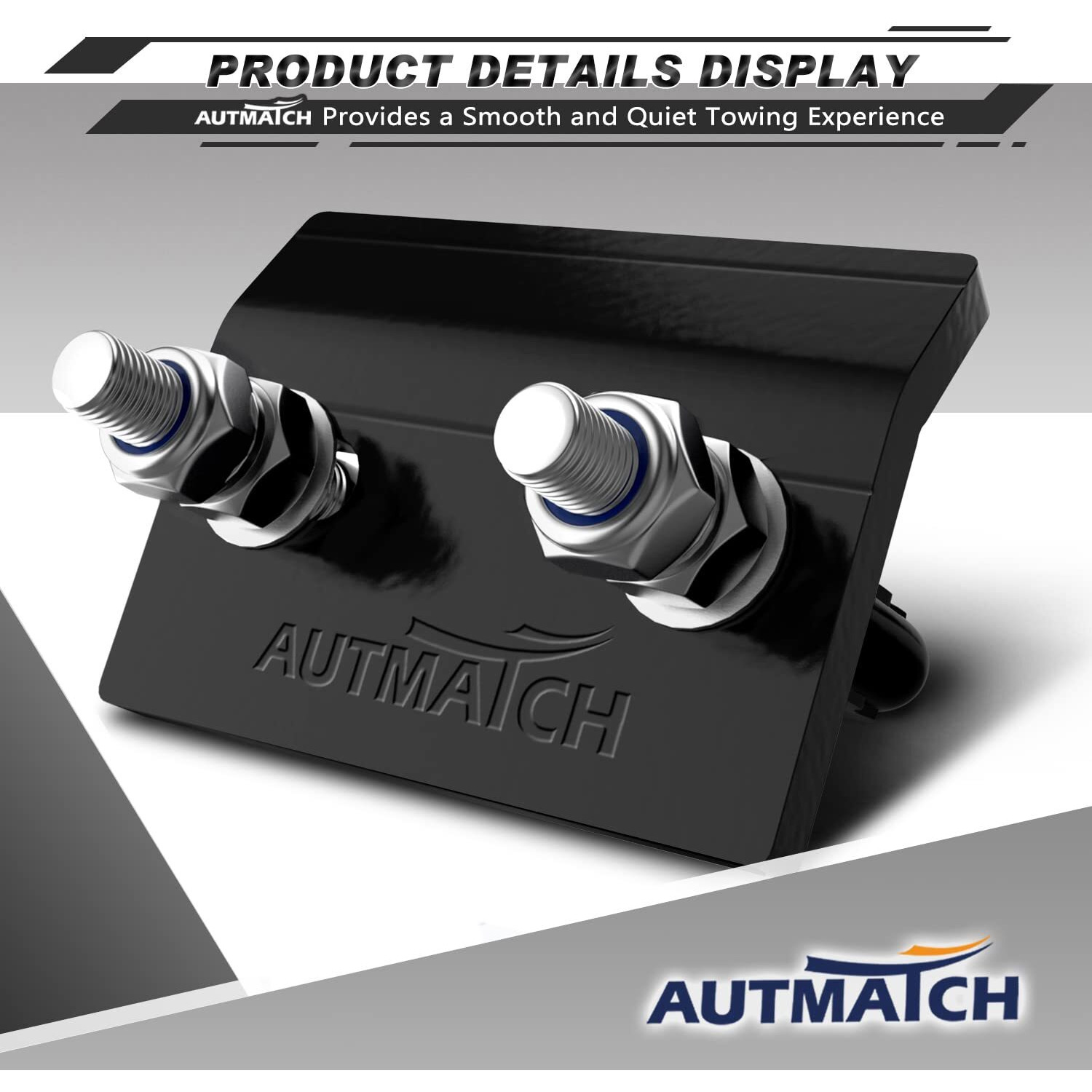 Autmatch Hitch Tightener Anti-Rattle Clamp  Heavy Duty Hitch Stabilizer For 1.25 "" And 2 "" Trailer Hitches  Rubber Isolator And Anti-Rust Double Coating Protective  Black