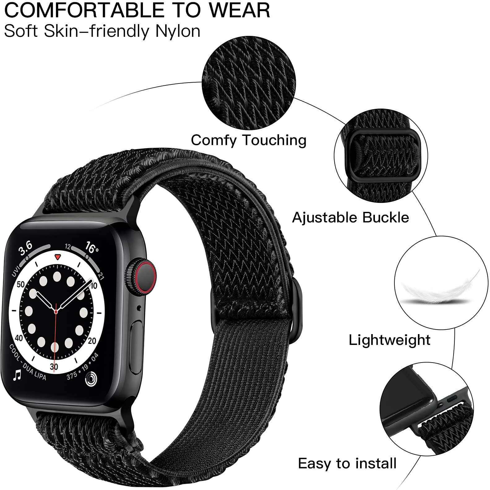 Lerobo Elastic Bands Compatible With Apple Watch 44Mm 45Mm 42Mm 49Mm 41Mm 40Mm 38Mm For Women Men Stretchy Solo Loop Soft Nylon Adjustable Solo Loop Sport Bands For Iwatch Se Series 8 7 6 5 4 3 2 1