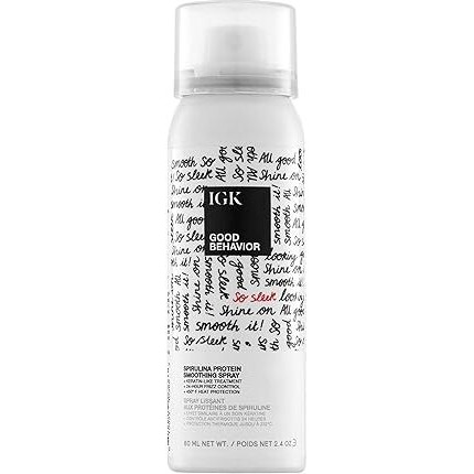 Igk Good Behavior Spirulina Protein Smoothing Spray Travel | Keratin Like Treatment + Frizz Control + Heat Protectant | Vegan + Cruelty Free | 2.4 Oz