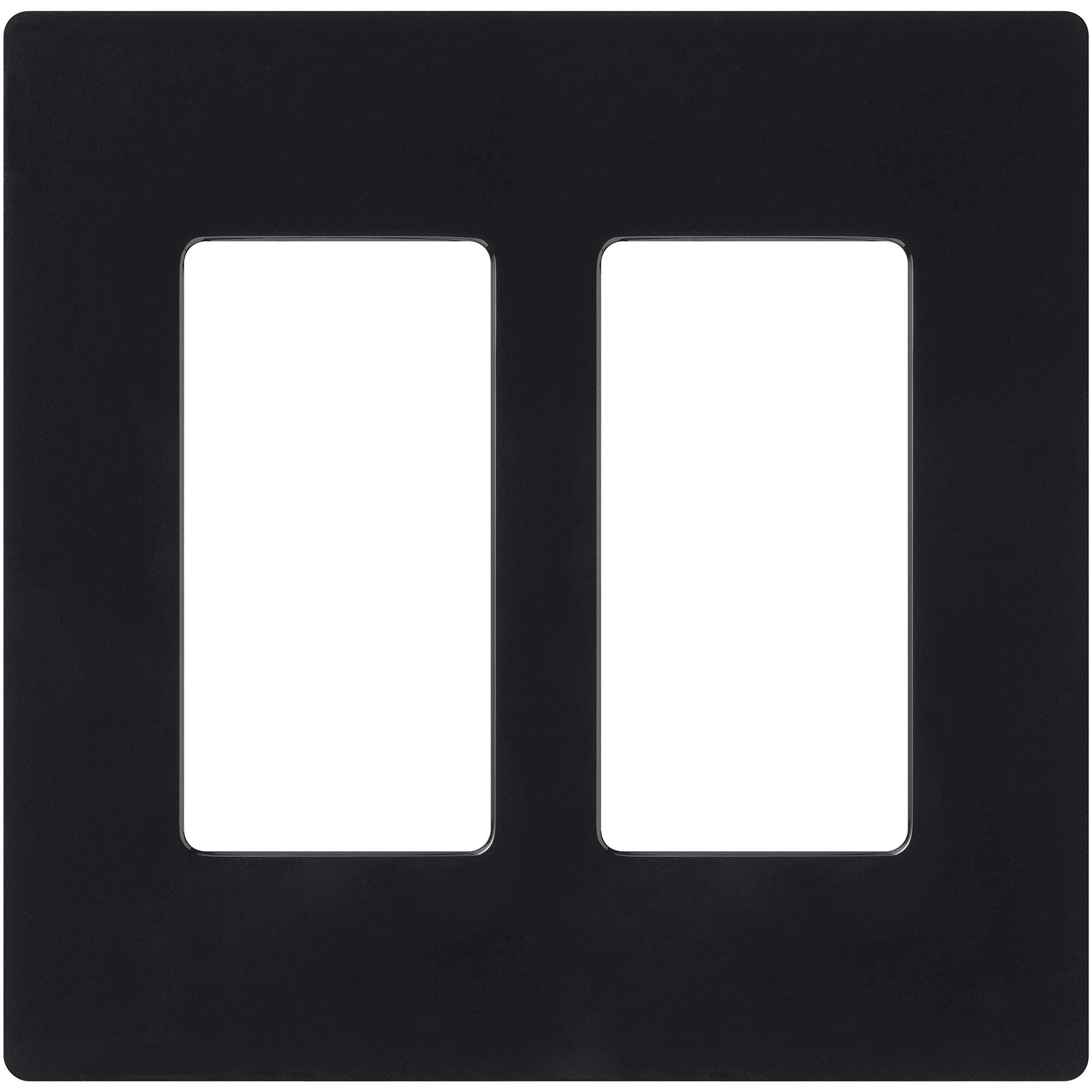 Lutron Claro 2 Gang Decorator/Rocker Wallplate  Gloss  Black (1-Pack)  Cw-2-Bl