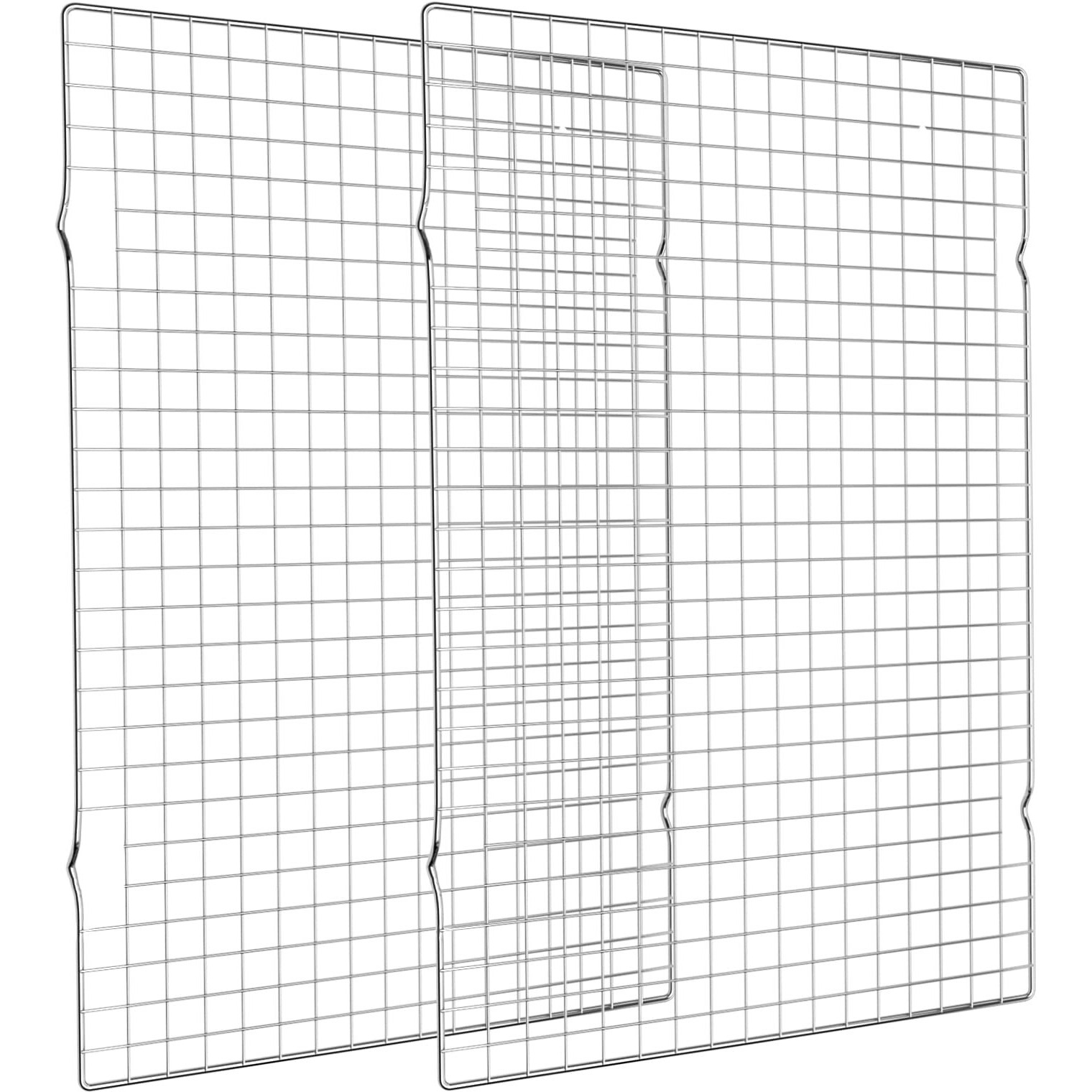 Cooling Rack For Baking 2-Pack  16X10 Inches Baking Rack  Thick Wire Cookie Rack For Cooking  Roasting  Grilling  Drying  Oven Safe  Fits Half Sheet Pan  Silver