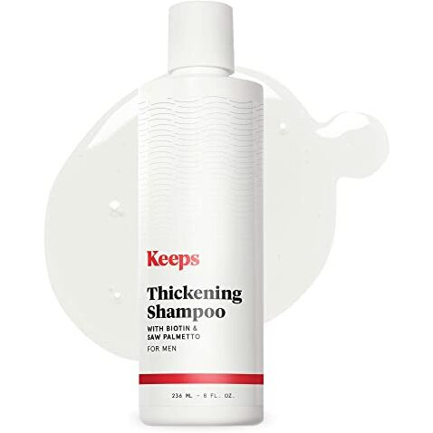 Keeps Hair Thickening Shampoo For Fuller  Thicker Looking Hair  8 Ounces - Hair Loss  Thinning & Regrowth Treatment - Dht Blocker For Men - Infused With Biotin  Caffeine  & Saw Palmetto