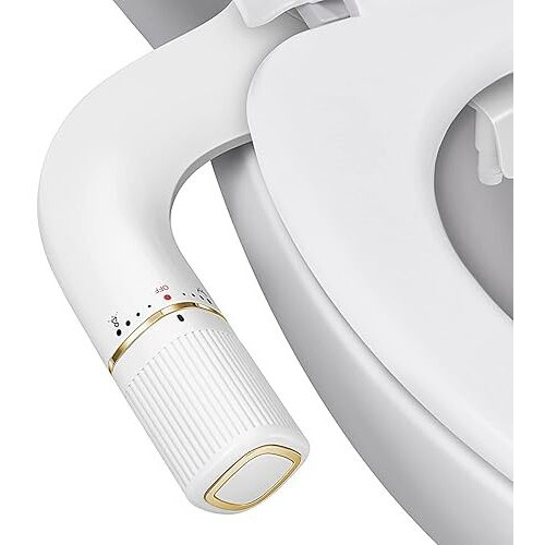 Bigcow Ultra-Slim Bidet Attachment For Toilet - Dual Nozzle (Frontal & Rear Wash) With Adjustable Cold Water Pressure And Stainless Steel Inlet - Hygienic Solution For Fresh Cleanliness