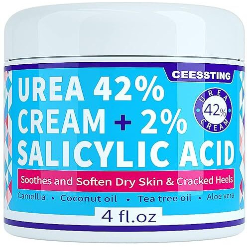 Envisha Urea Cream 42 Percent For Feet - 42% Urea Foot Cream With 2% Salicylic Acid - For Feet  Hands  Heels  Elbows  Nails & Knees - 4 Oz