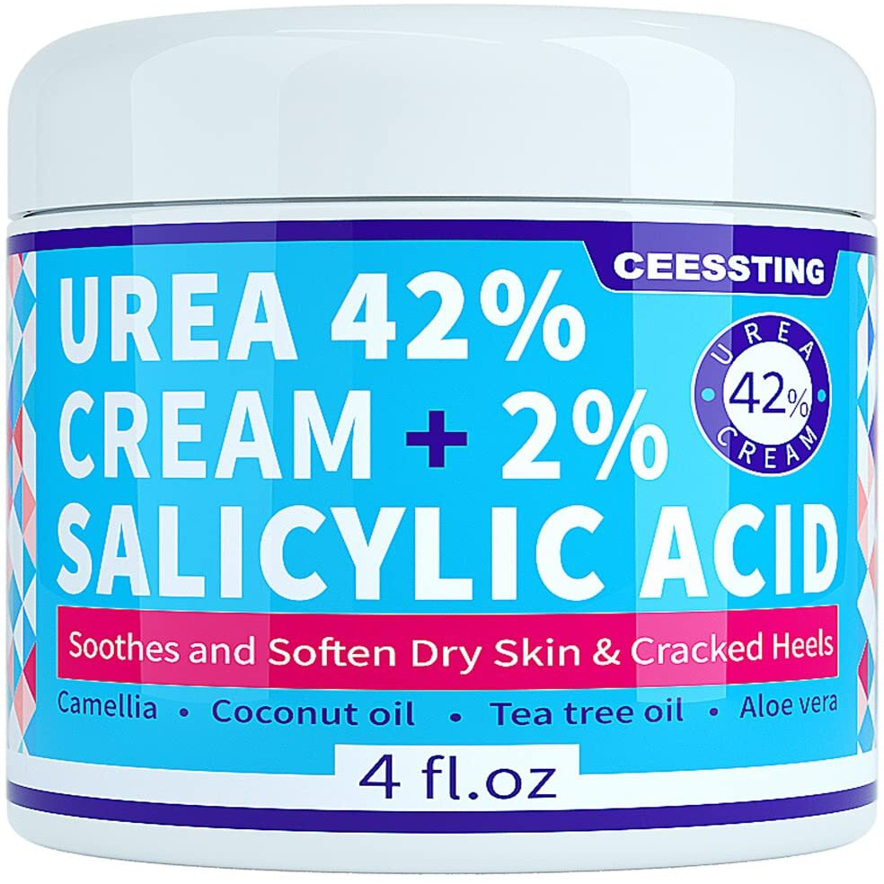 Envisha Urea Cream 42 Percent For Feet - 42% Urea Foot Cream With 2% Salicylic Acid - For Feet  Hands  Heels  Elbows  Nails & Knees - 4 Oz