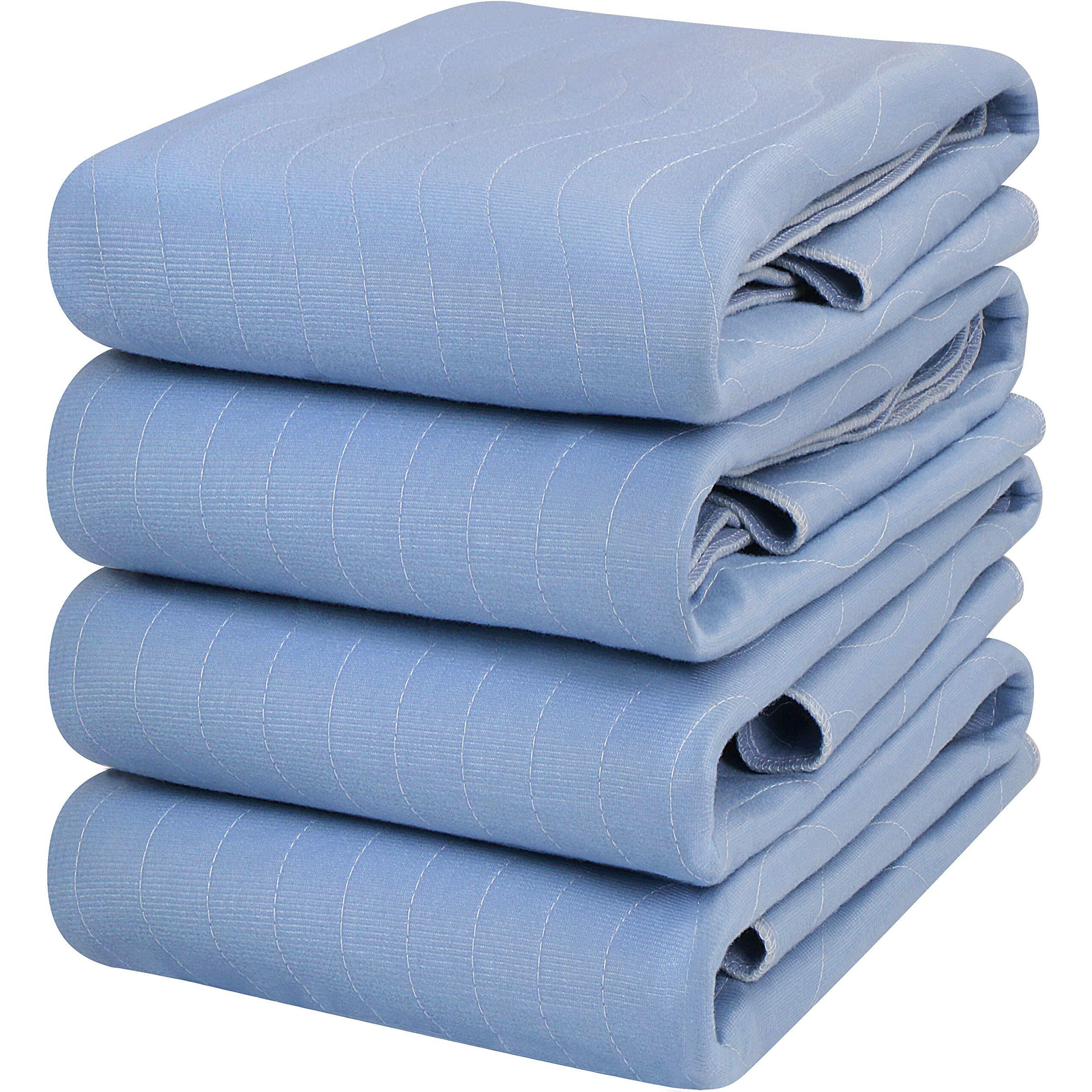Utopia Bedding (Pack Of 4) Waterproof Incontinence Pads Quilted Washable & Absorbent Bed Pad For Adults And Kids 34 X 36 Inches (Blue)