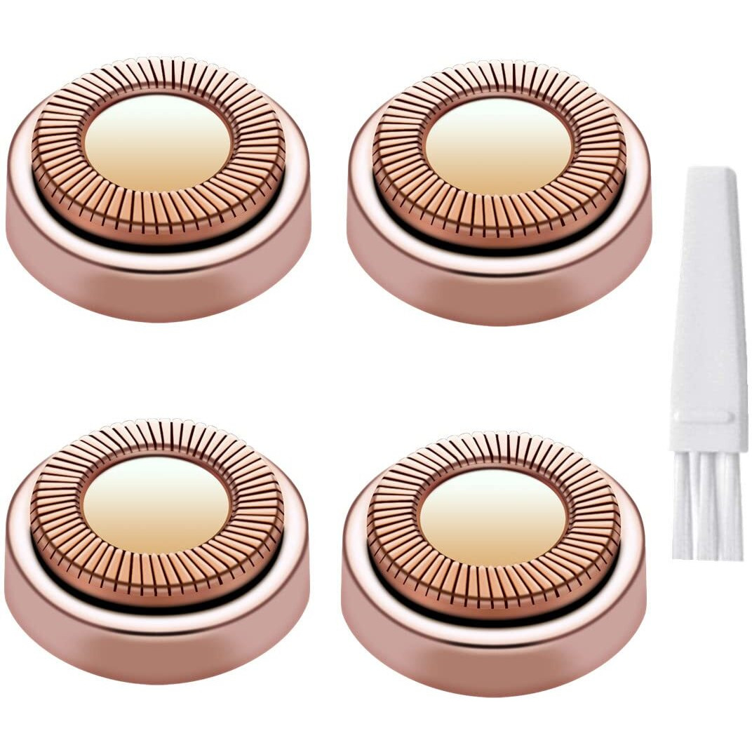 Facial Hair Remover Replacement Heads For Gen 1 Finishing Touch Flawless Facial Hair Removal Tool For Women 18K Gold-Plated Rose Gold 4 Count First Generation By Bechy