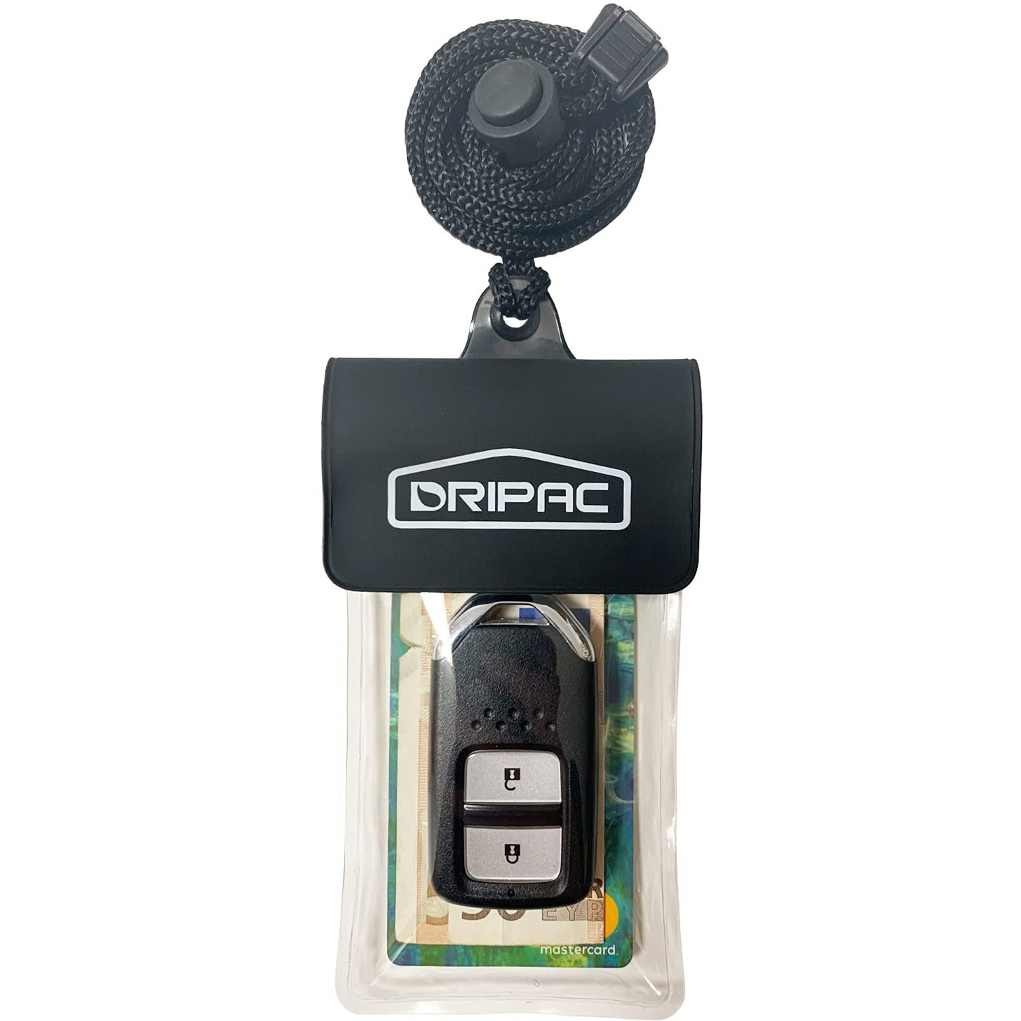 Dripac Waterproof Car Key Fob Case Waterproof Wallet Waterproof Holder Pouch For Key Id Badge Credit Card Money(Black)