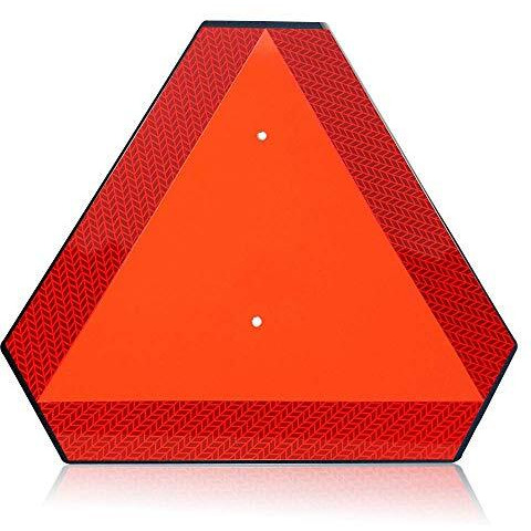 Slow Moving Vehicle Sign Triangle Sign Plastic 14"&quotX16"" Engineering Grade Reflective Up To 7 Years Outdoor For Golf Cart