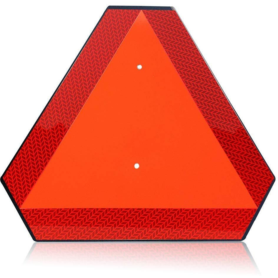 Slow Moving Vehicle Sign Triangle Sign Plastic 14"&quotX16"" Engineering Grade Reflective Up To 7 Years Outdoor For Golf Cart