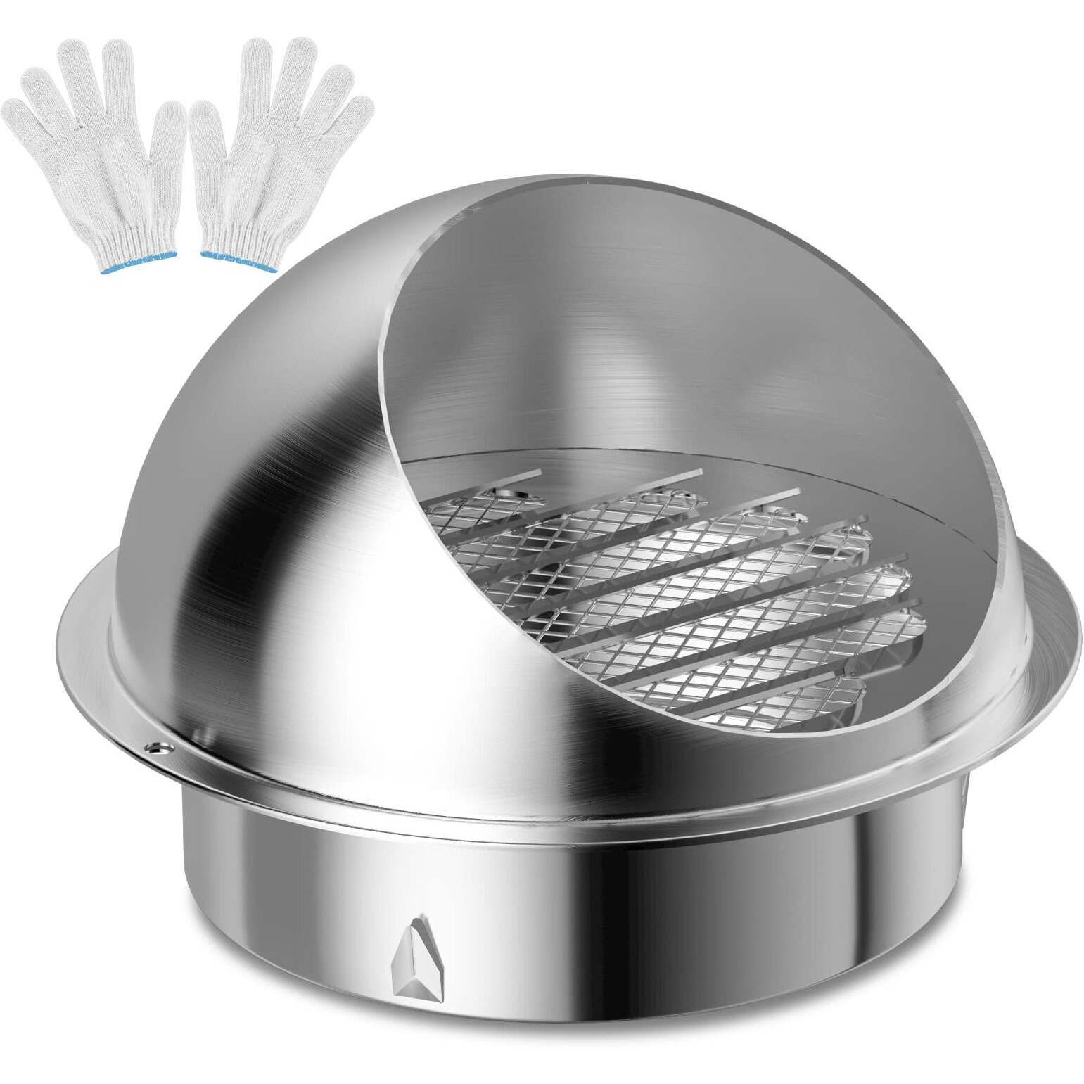 Hon&Guan Dryer Vent 4 Inch Exhaust Vent  Wall Vent 4 Inch Outlet Stainless Steel Soffit Vents Round Vent Cover For Hvac System.