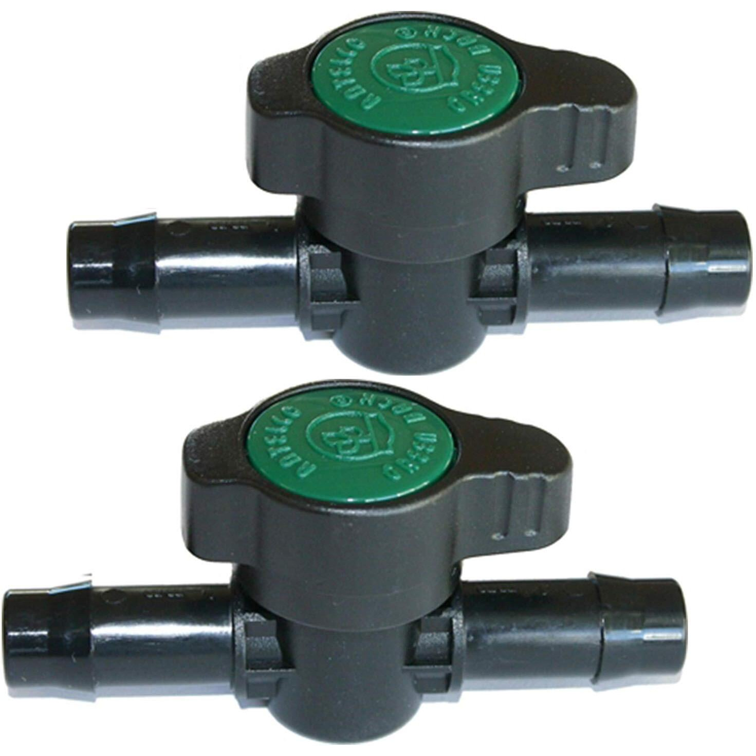 Habitech 2-Pack In-Line Barbed Ball Valve 13Mm For 1/2 Inch Tubing .520 Id - Regulate And Shut-Off/On Water Flow