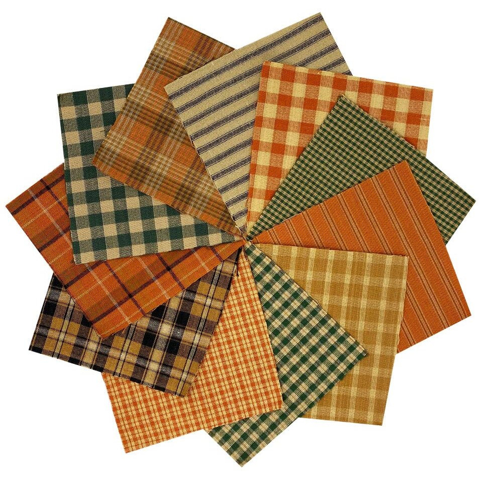 40 Autumn Spice Charm Pack  6 Inch Precut Cotton Homespun Fabric Squares By Jcs